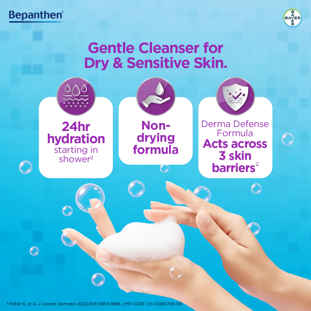 Bepanthen SensiControl Daily Gentle Body Wash, Worlds No. 1 Skincare Brand, For Dry & Sensitive Skin, 100ml, Contains Niacinamide, Panthenol, Hydrating Cleanser, Dermatologically Approved - Image 3