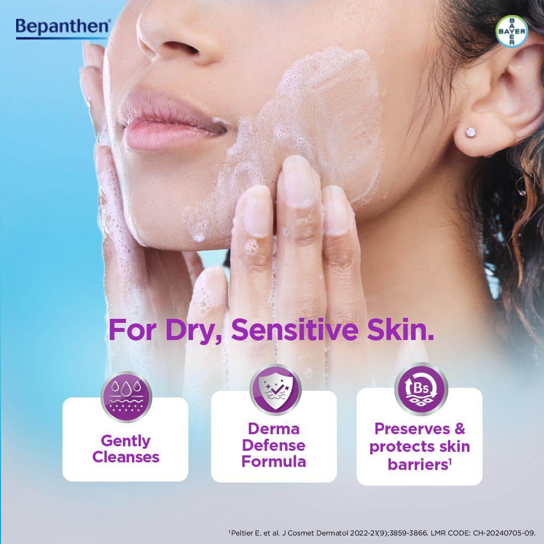 Bepanthen SensiControl Daily Gentle Face Wash, Worlds No. 1 Skincare Brand, For Dry & Sensitive Skin, 80ml, Contains Niacinamide, Panthenol, Hydrating Cleanser, Dermatologically Approved - Image 4