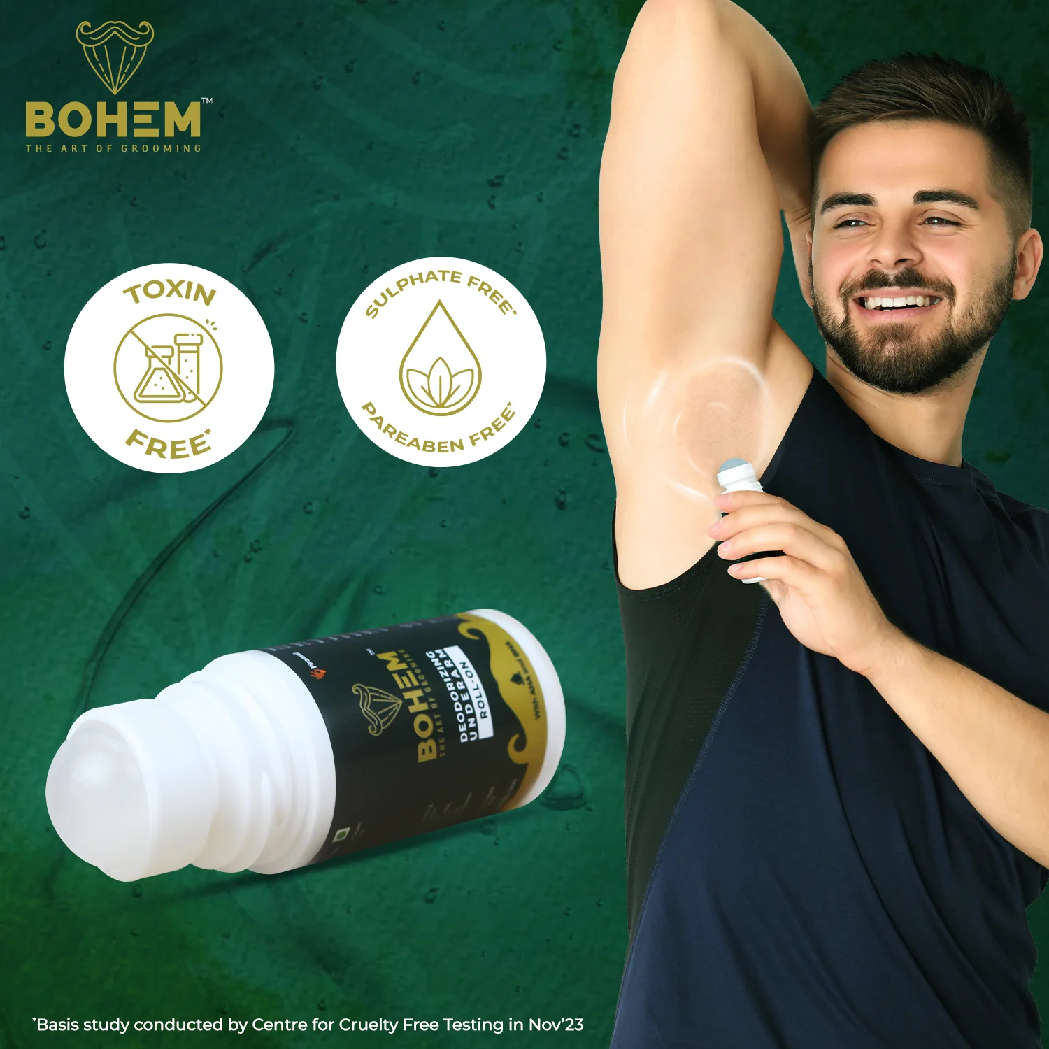 BOHEM Deodorant Underarm Roll-On With AHA & BHA | Anti Perspirant Roll On With Lactic Acid & Salicylic Acid - 50ml - Image 6