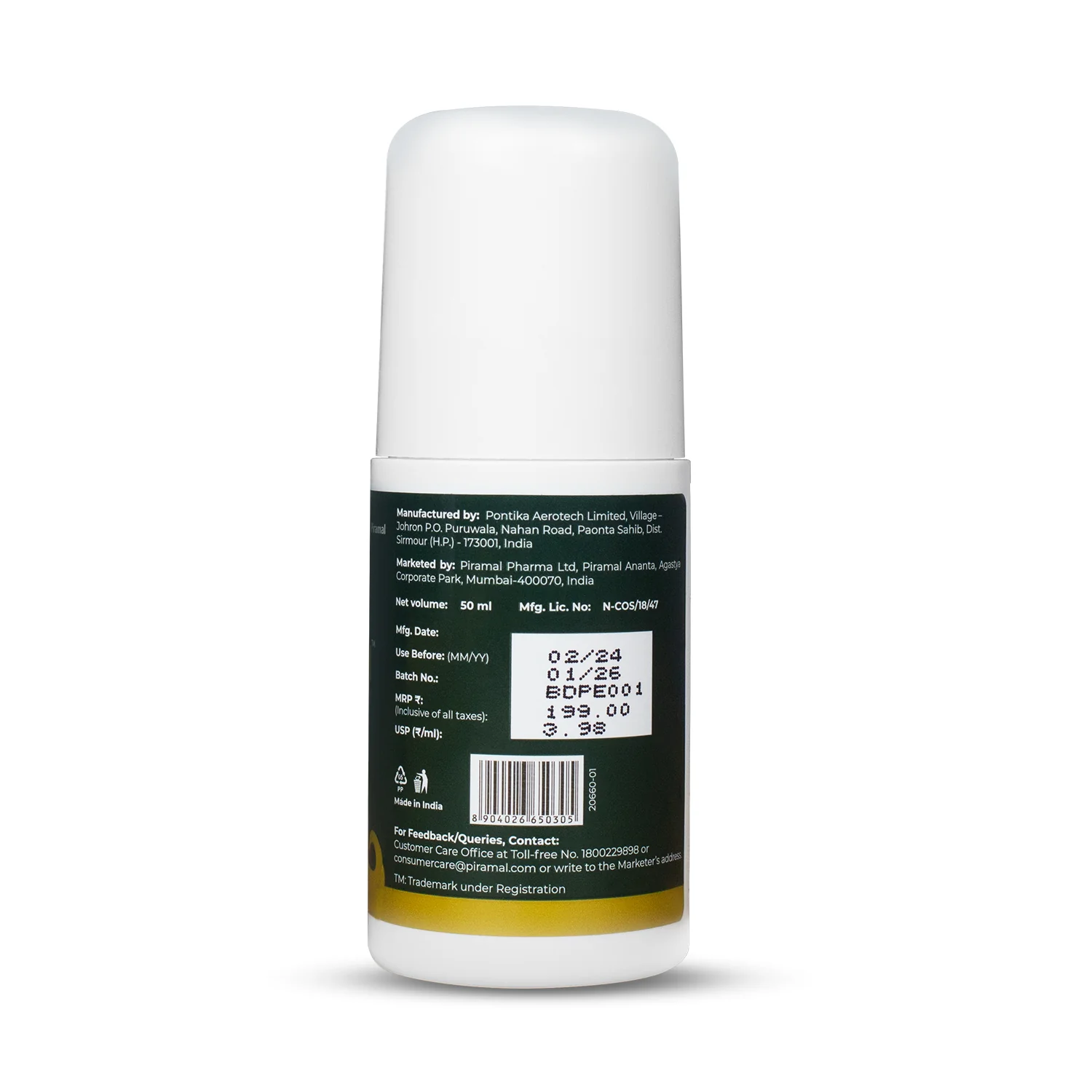 BOHEM Deodorant Underarm Roll-On With AHA & BHA | Anti Perspirant Roll On With Lactic Acid & Salicylic Acid - 50ml - Image 8