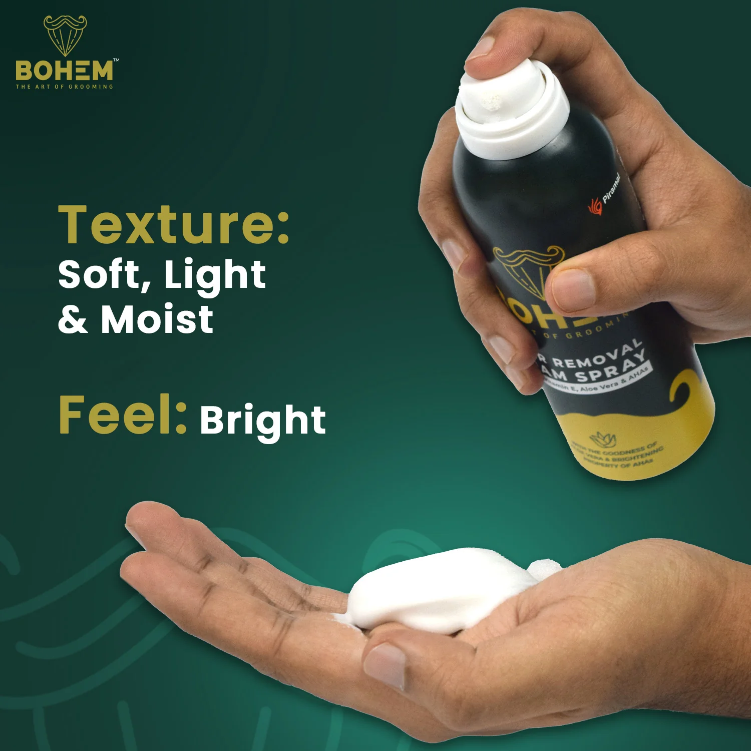 BOHEM Hair Removal Spray for Men with Thick foam for Back, Chest, Legs, Arms, Under Arms & Intimate Areas - 200g - Image 6