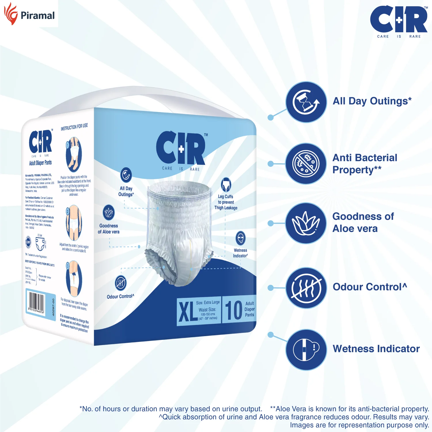 CIR Adult Diaper Pants Unisex With Wetness Indicator I Odour Control | Enriched with Aloe Vera to avoid skin irritation and rashes- (M, L & XL) - Image 15