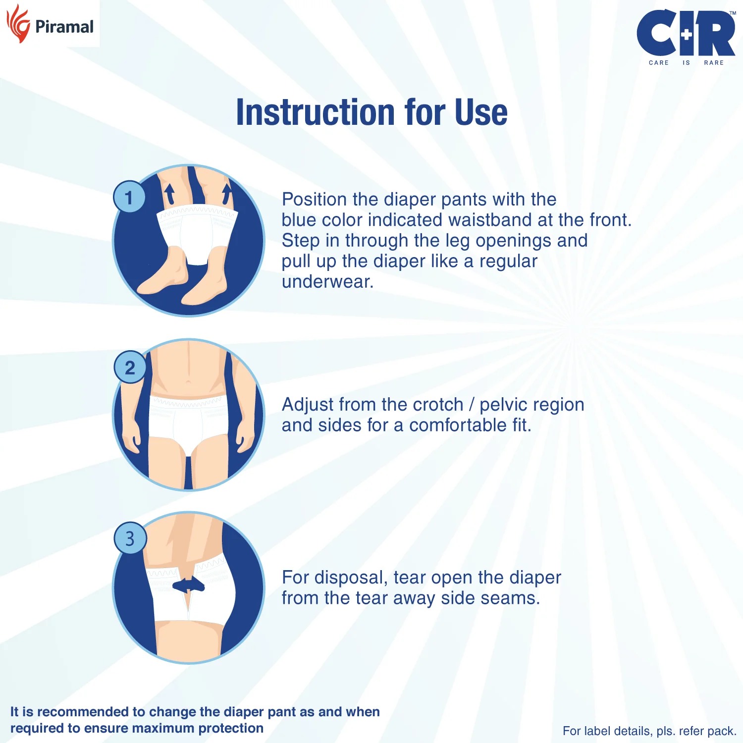 CIR Adult Diaper Pants Unisex With Wetness Indicator I Odour Control | Enriched with Aloe Vera to avoid skin irritation and rashes- (M, L & XL) - Image 9