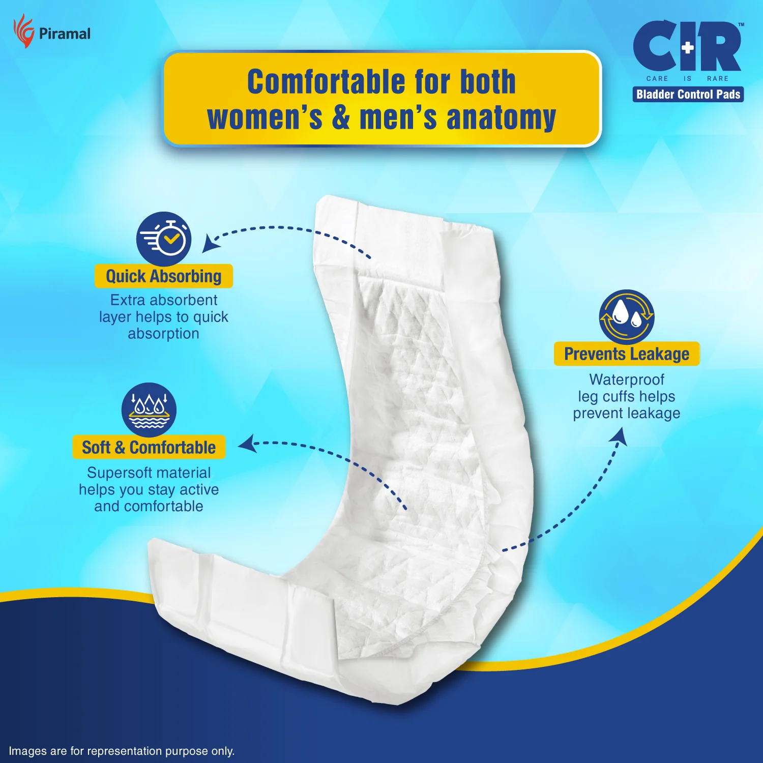 CIR Bladder Control Pads | Unisex Absorbs 15X of its Own Weight | Equivalent to 4 Glasses of Fluid - Image 3