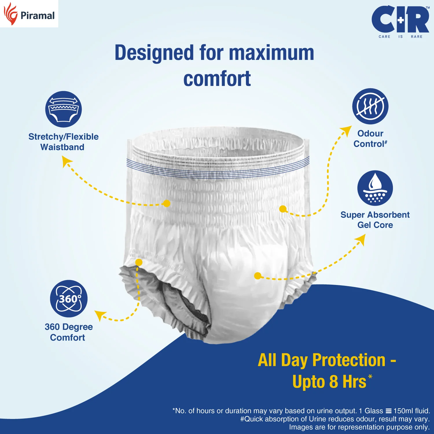 CIR Classic Adult Diaper Pants Style | Adult Diapers | 8 hour Absorption Protection | Unisex with Odour Control & Cotton Soft Feel - Image 4