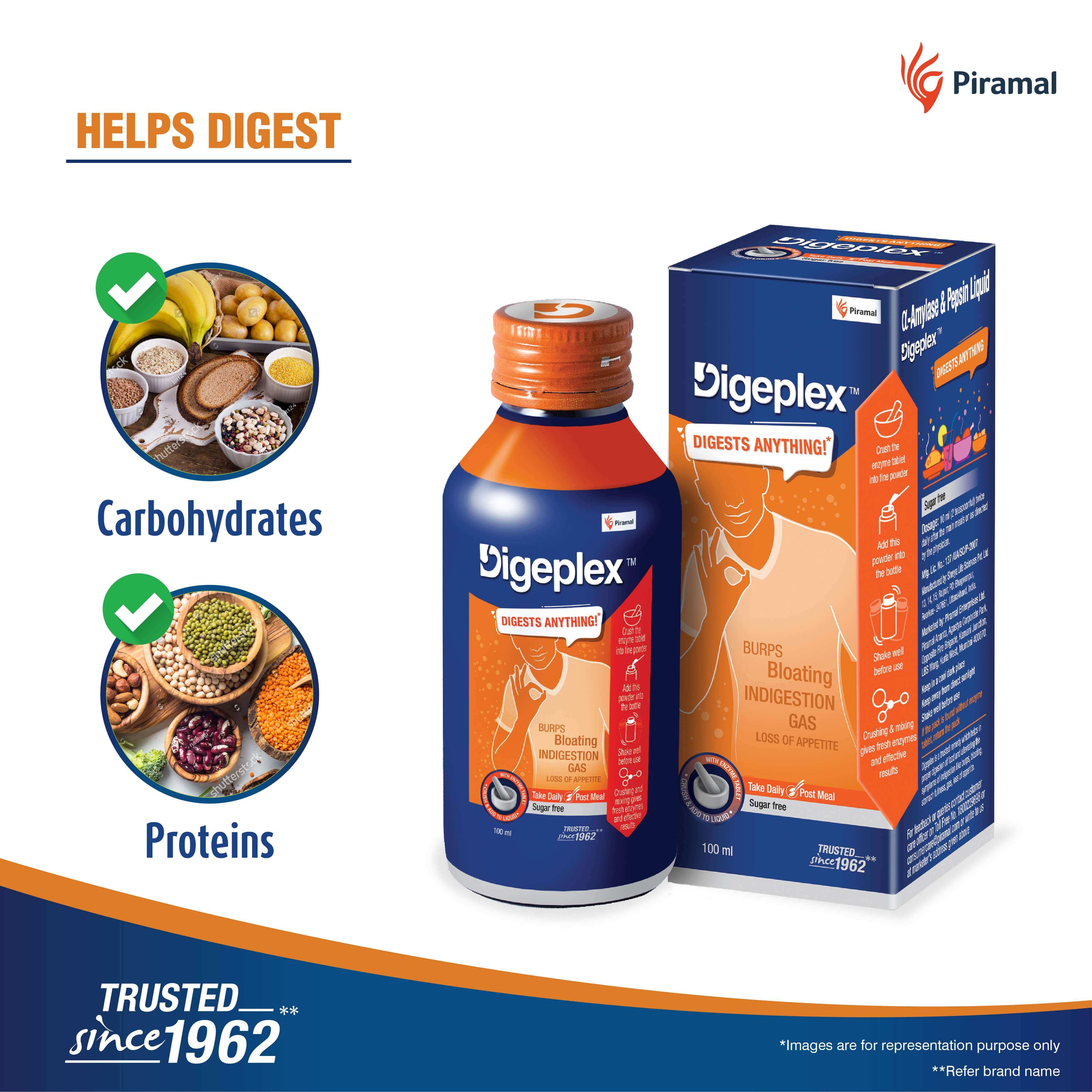 Digeplex Liquid and Tablet | Medicine for Indigestion & Bloating | Stomach Indigestion Medicine - Image 2