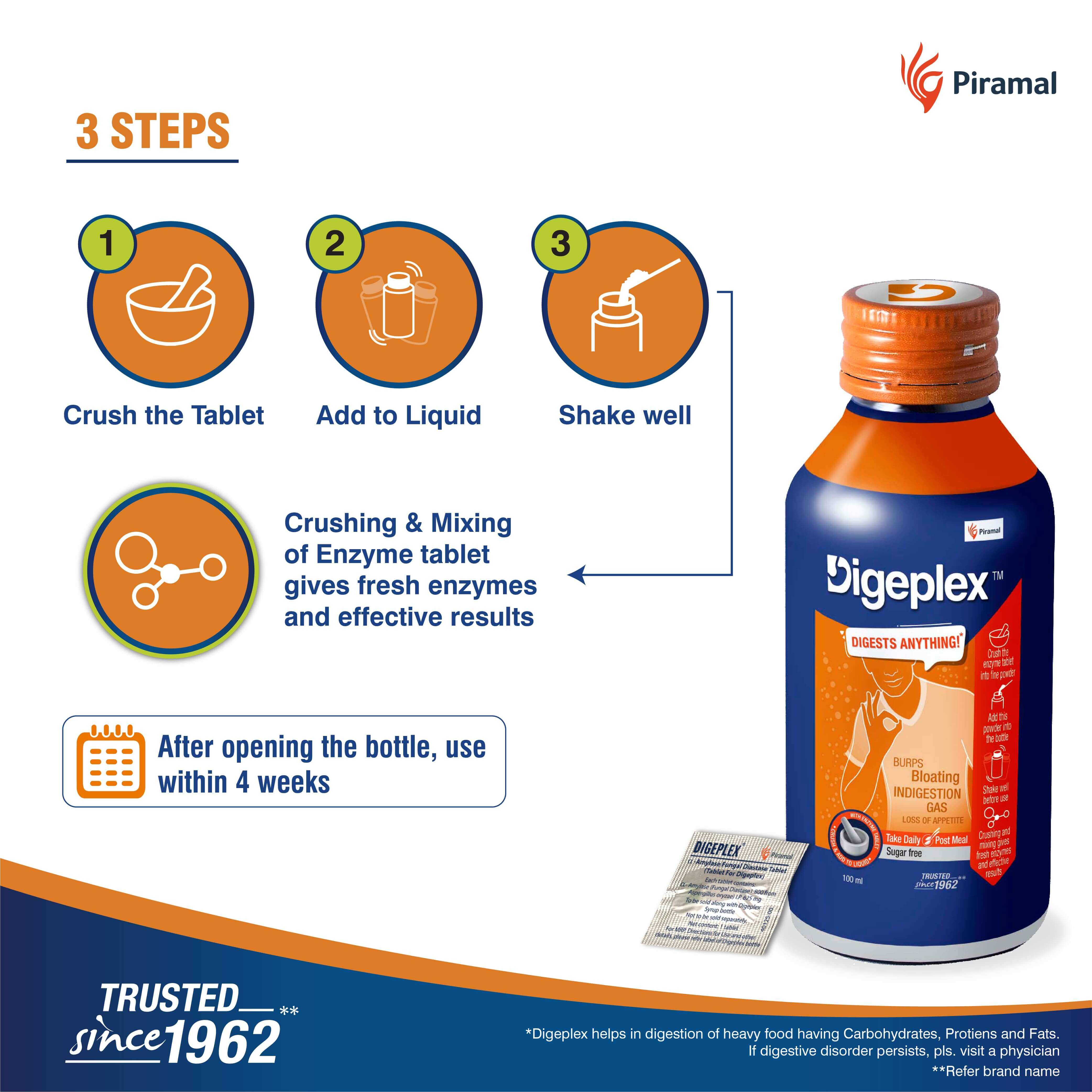 Digeplex Liquid and Tablet | Medicine for Indigestion & Bloating | Stomach Indigestion Medicine - Image 3