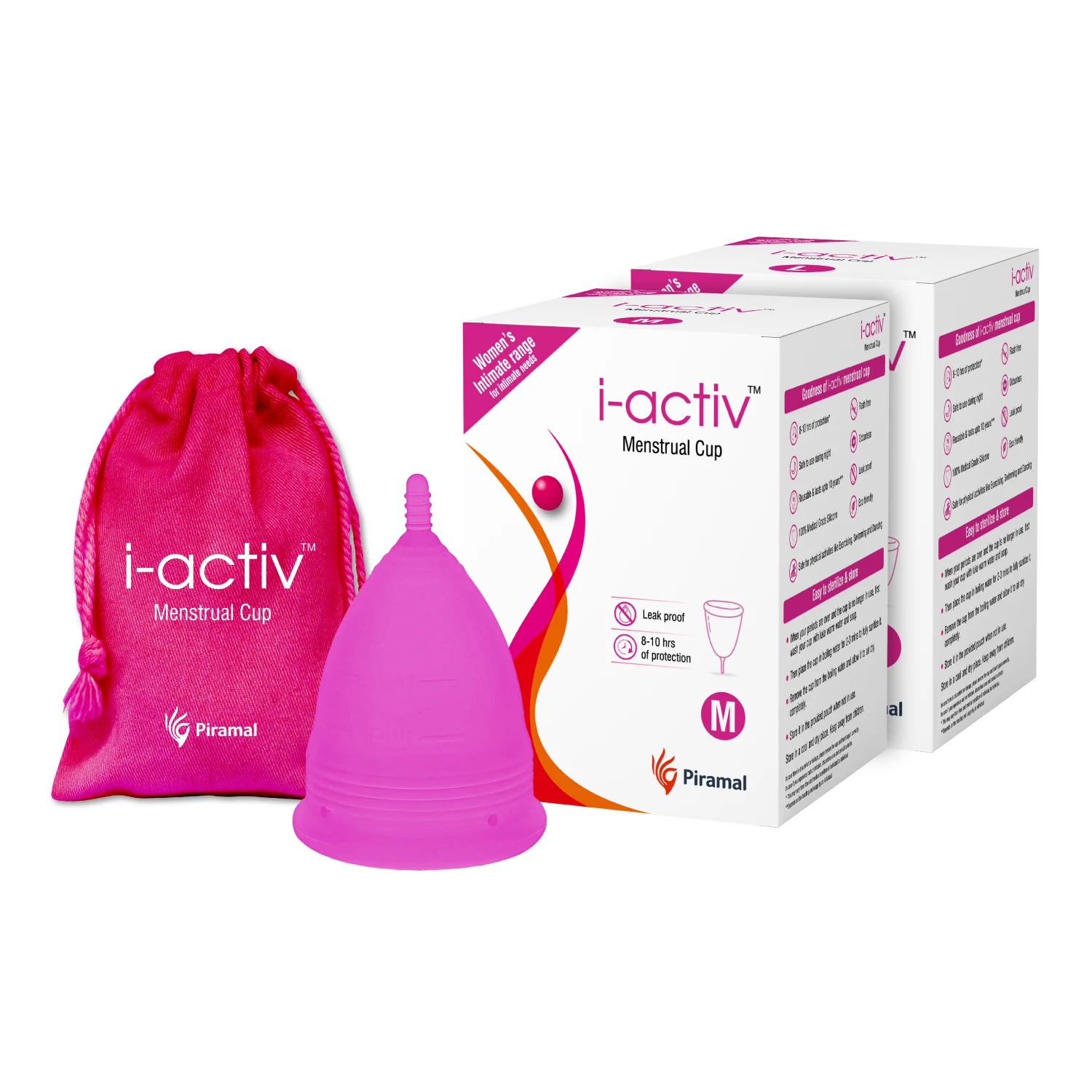 i-Activ Menstrual Cup for Women | Rash-Free, Leak-Free & Ultra soft Cup with Pouch| 100% Medical Grade Silicone | 8-10 hrs protection - Image 4