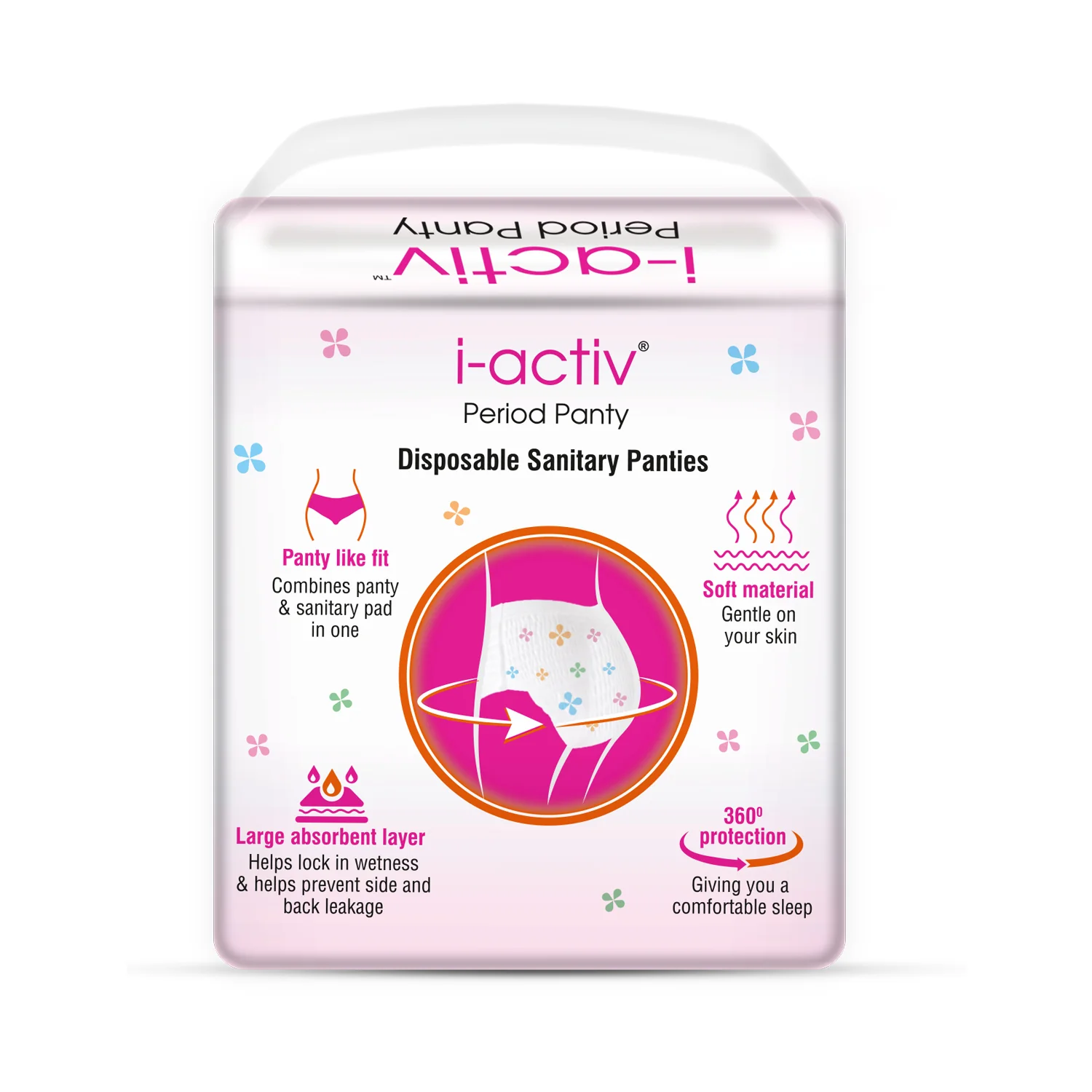 i activ Period Panty for Girls & Women | XL-XXL| 10's Pack | Disposable Period Panties for Women for Heavy Flow Periods | Maternity Pads after Delivery | 360 Degree Protection| Waist Size - 33" to 58" - Image 7