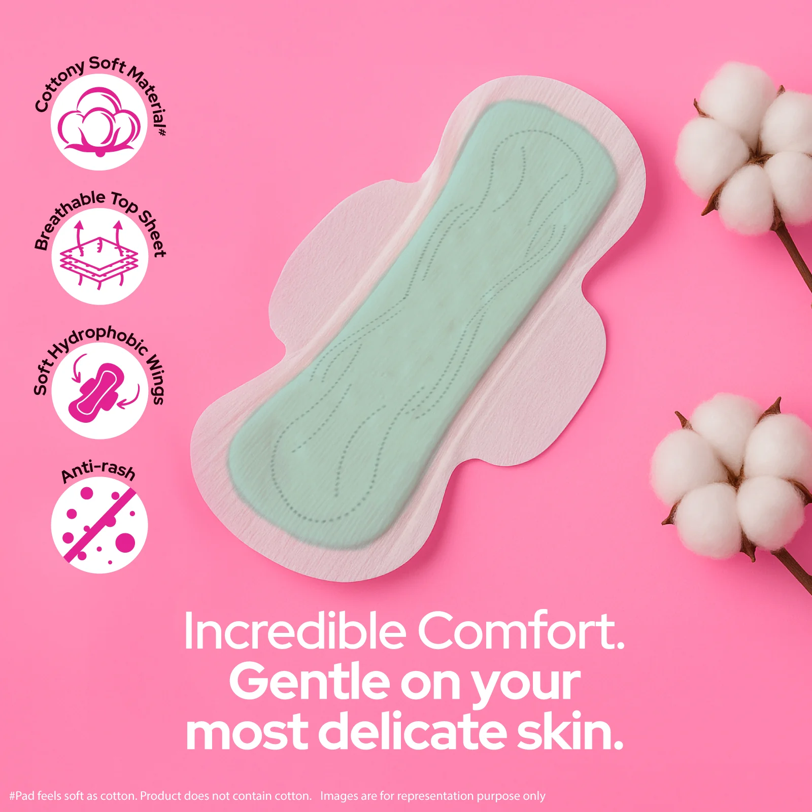 I activ Ultra Thin Sanitary Pads for Women | Anti-Rash Anti-Bacterial Cottony Soft Sanitary Napkins | No Nasties | Upto 12 Hours Heavy Flow Leak Protection | Soft Hydrophobic Wings - Image 4