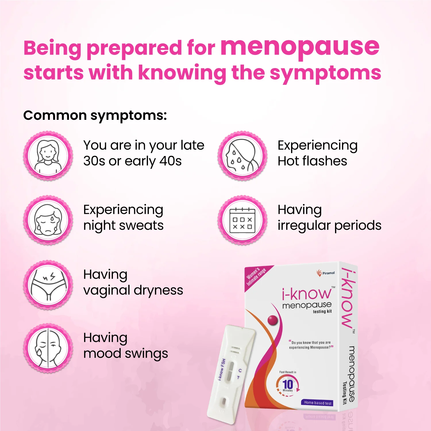 i-know Menopause testing kit | For women facing menopause symptoms like hot flashes, night sweats, mood swings | Simple home based urine test |Pack of 3 strips - Image 3