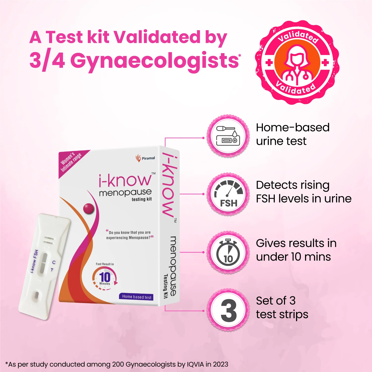 i-know Menopause testing kit | For women facing menopause symptoms like hot flashes, night sweats, mood swings | Simple home based urine test |Pack of 3 strips - Image 4