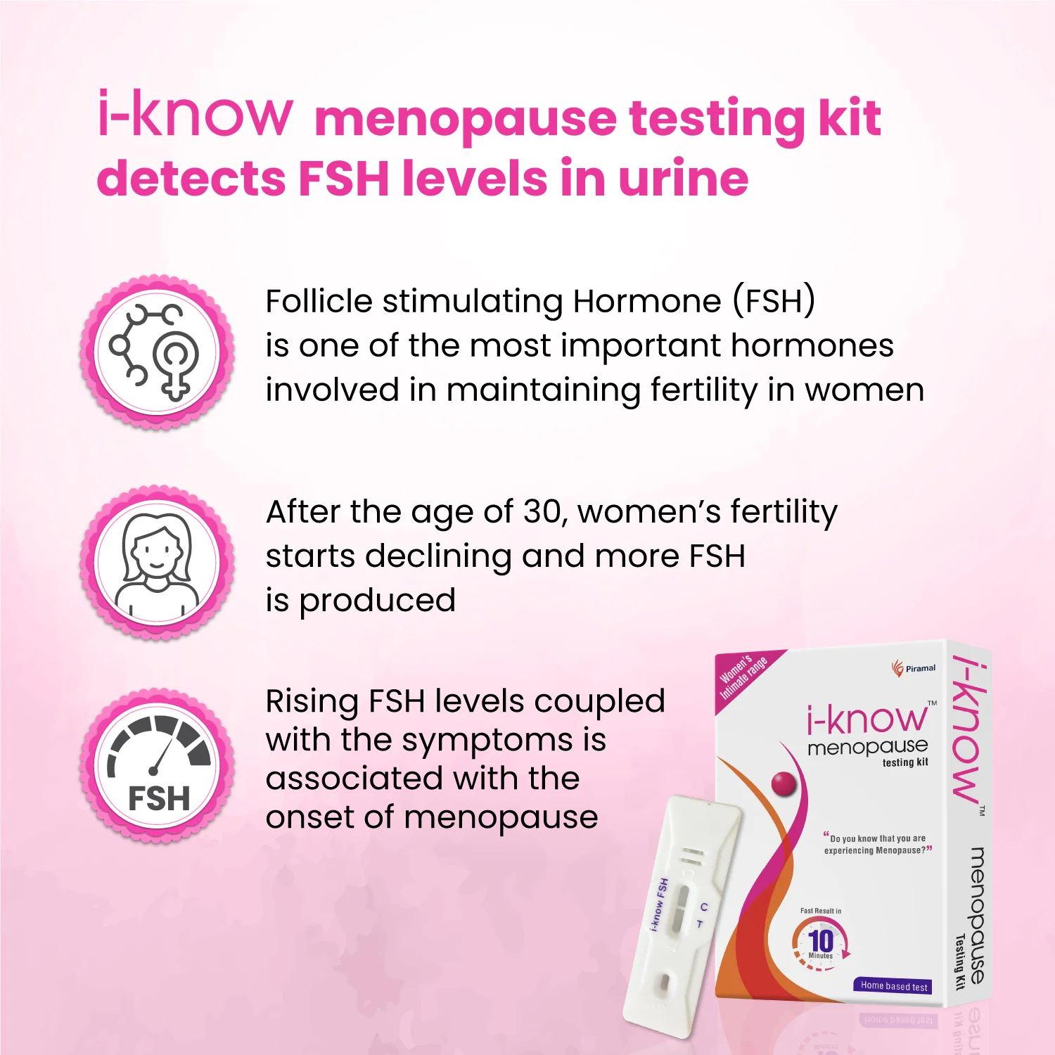 i-know Menopause testing kit | For women facing menopause symptoms like hot flashes, night sweats, mood swings | Simple home based urine test |Pack of 3 strips - Image 5