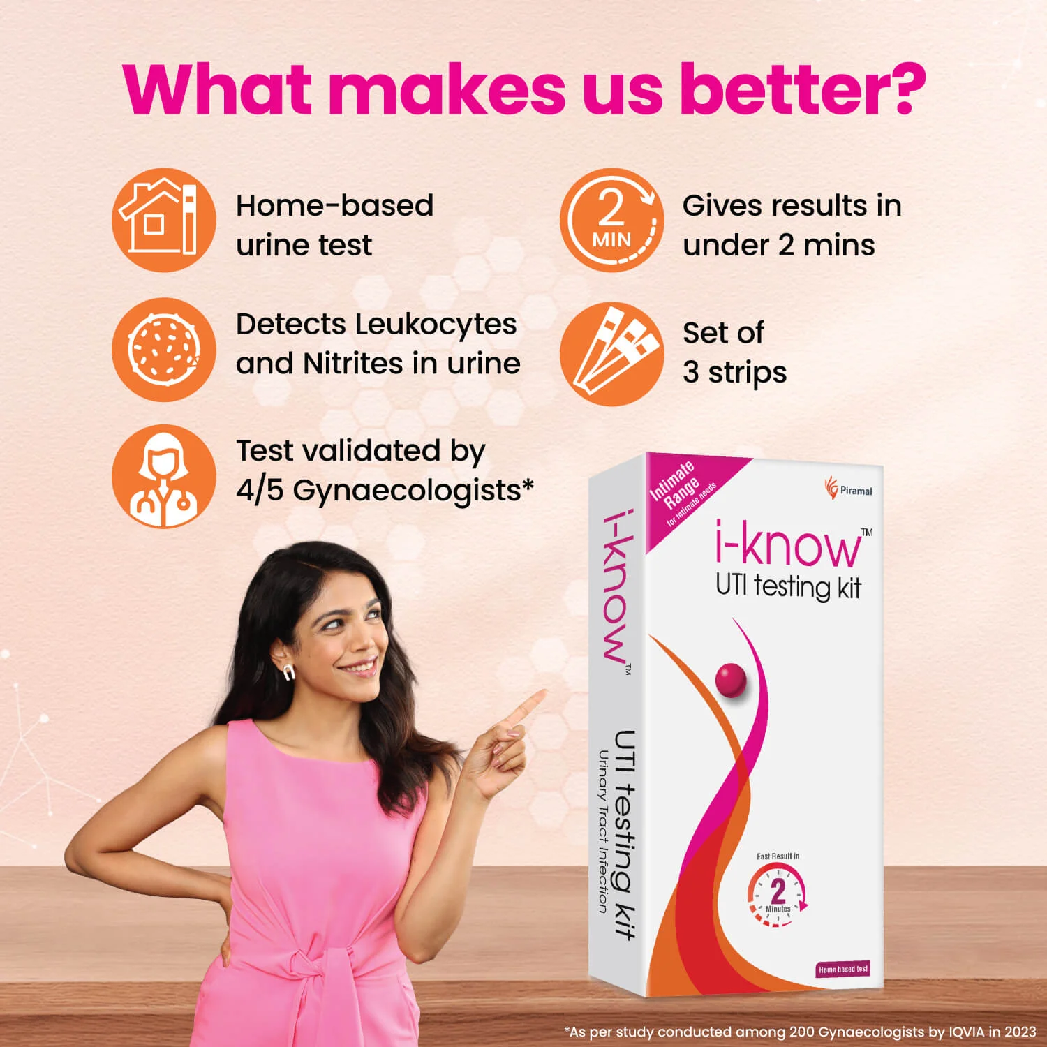 i-know UTI testing kit | 3 test strips | Home based urine test | Result in 2mins | Test for Urinary Tract Infection| Detects Le & Ni in Urine - Image 3