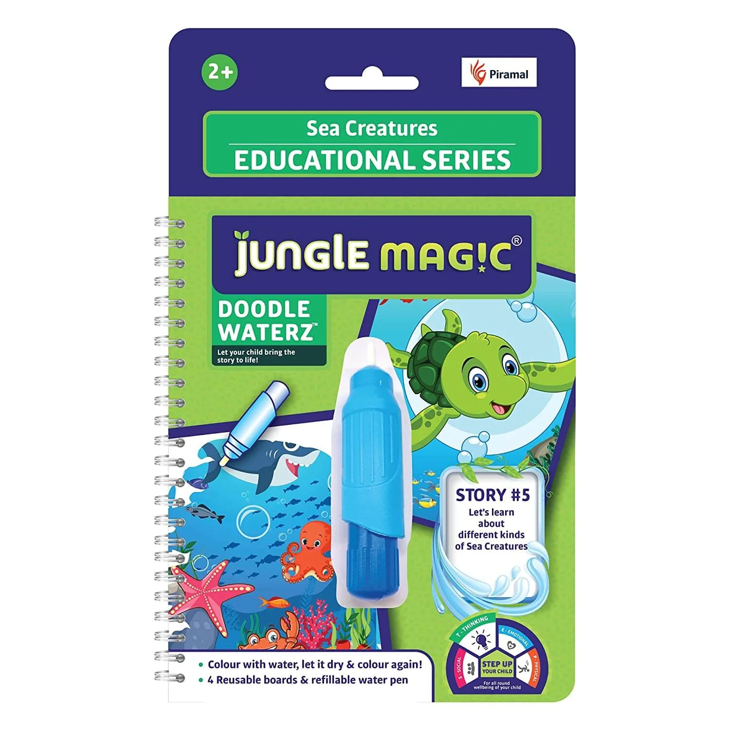 Jungle Magic Doodle Waterz | Reusable Water Colouring Book for Children - Image 5