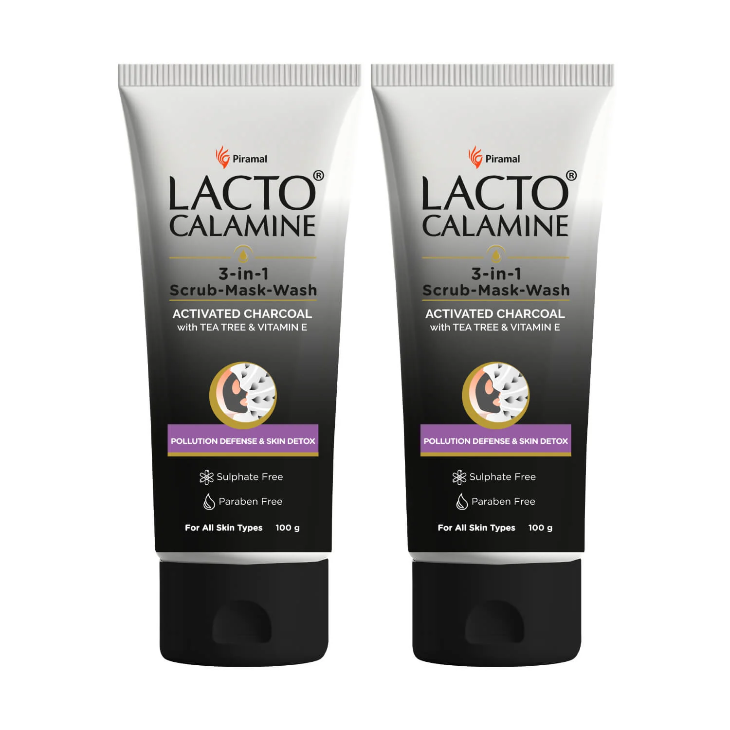 Lacto Calamine 3-in-1 Charcoal Face Scrub-Mask-Wash for Pollution Defense & Exfoliating Detox | 100 ml | Multi-action Encapsulated Charcoal Face Wash with Kaolin Clay, Tea Tree Oil & Vitamin E - Image 10