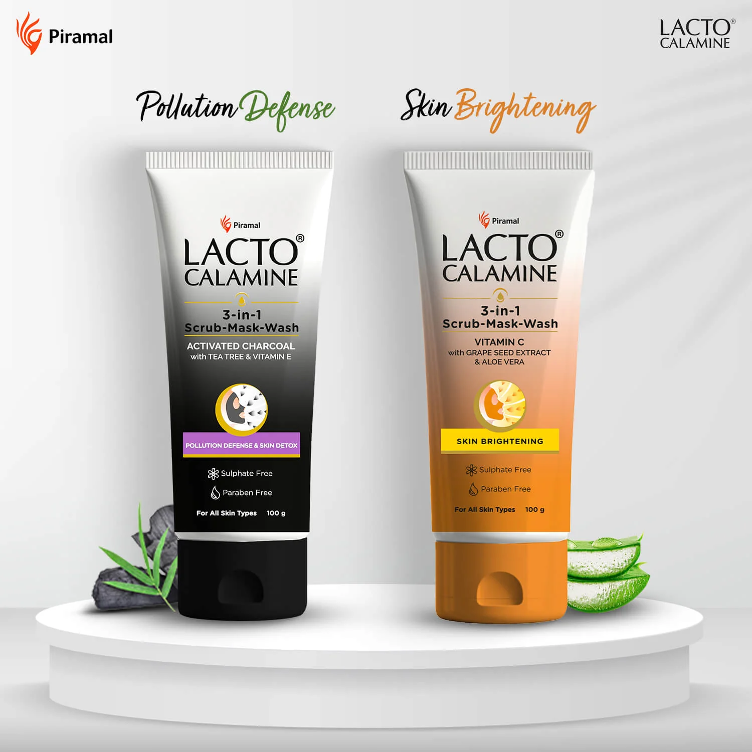 Lacto Calamine 3-in-1 Charcoal Face Scrub-Mask-Wash for Pollution Defense & Exfoliating Detox | 100 ml | Multi-action Encapsulated Charcoal Face Wash with Kaolin Clay, Tea Tree Oil & Vitamin E - Image 5