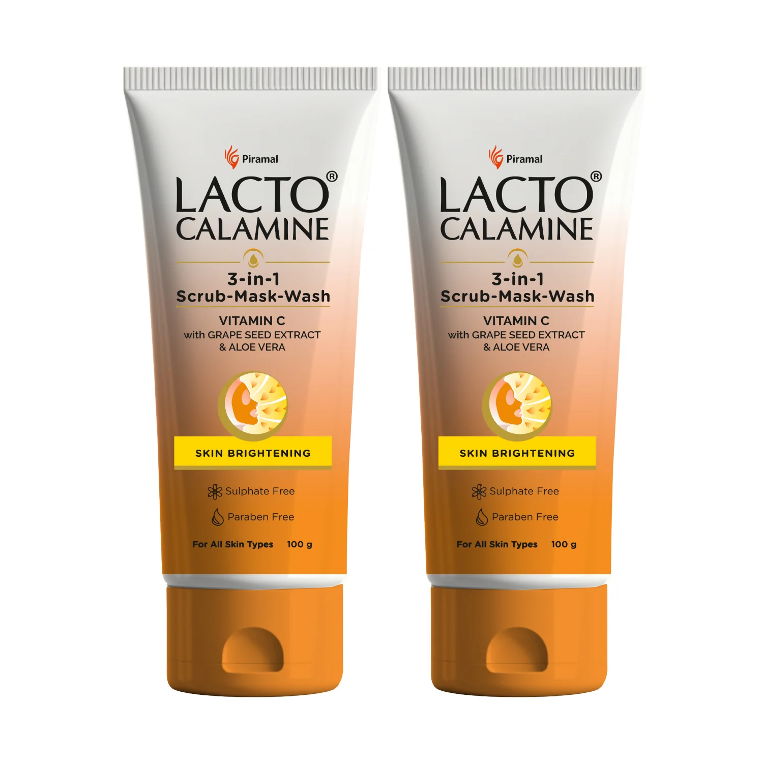 Lacto Calamine 3-in-1 Vitamin C Face Scrub-Mask-Wash for Skin Brightening Effect | 100ml | Multi-action Vitamin C Face Wash, Face Scrub, Face Mask with Kaolin Clay, Grape Seed Extract & Aloe Vera - Image 8