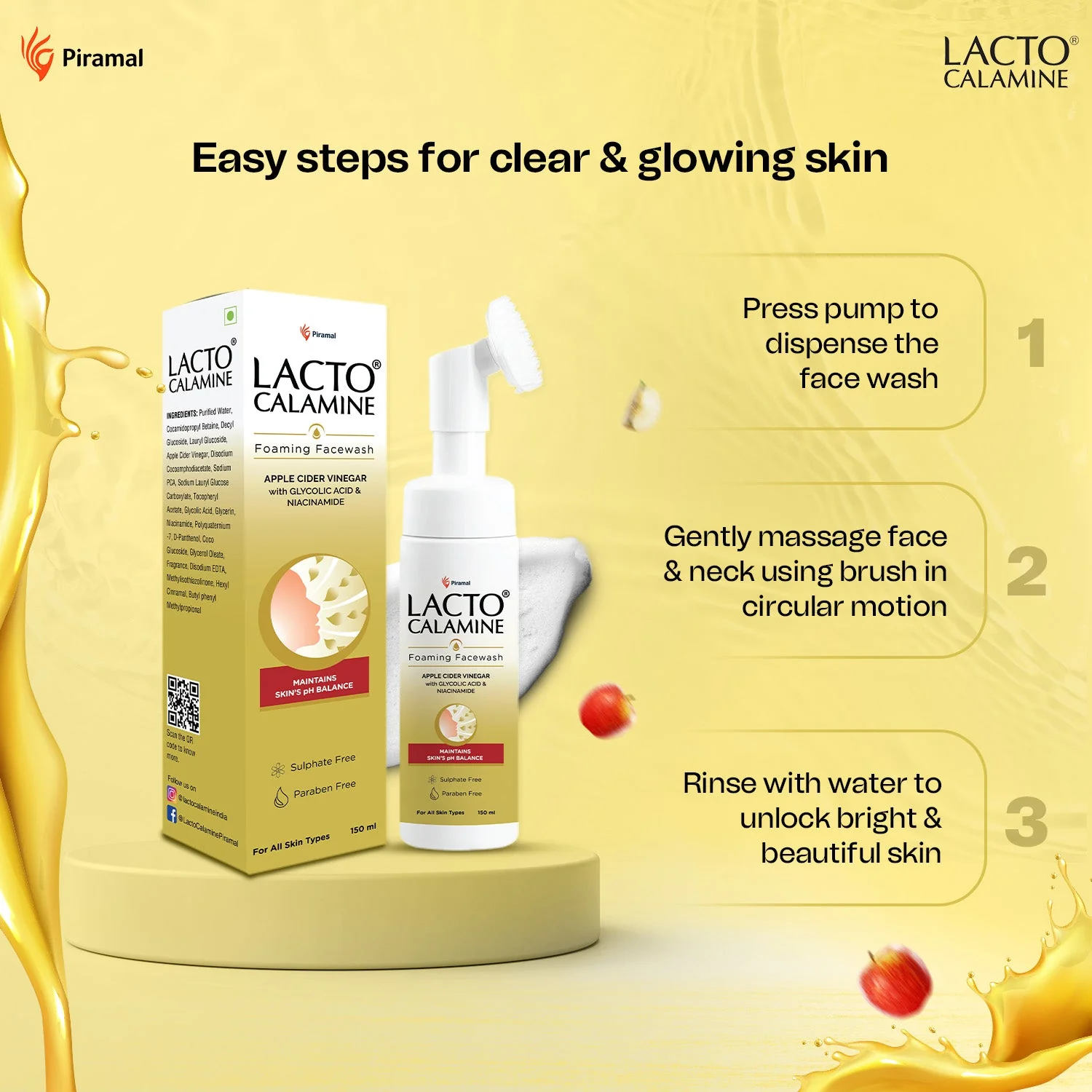 Lacto Calamine Apple Cider Vinegar Foaming - Image 4