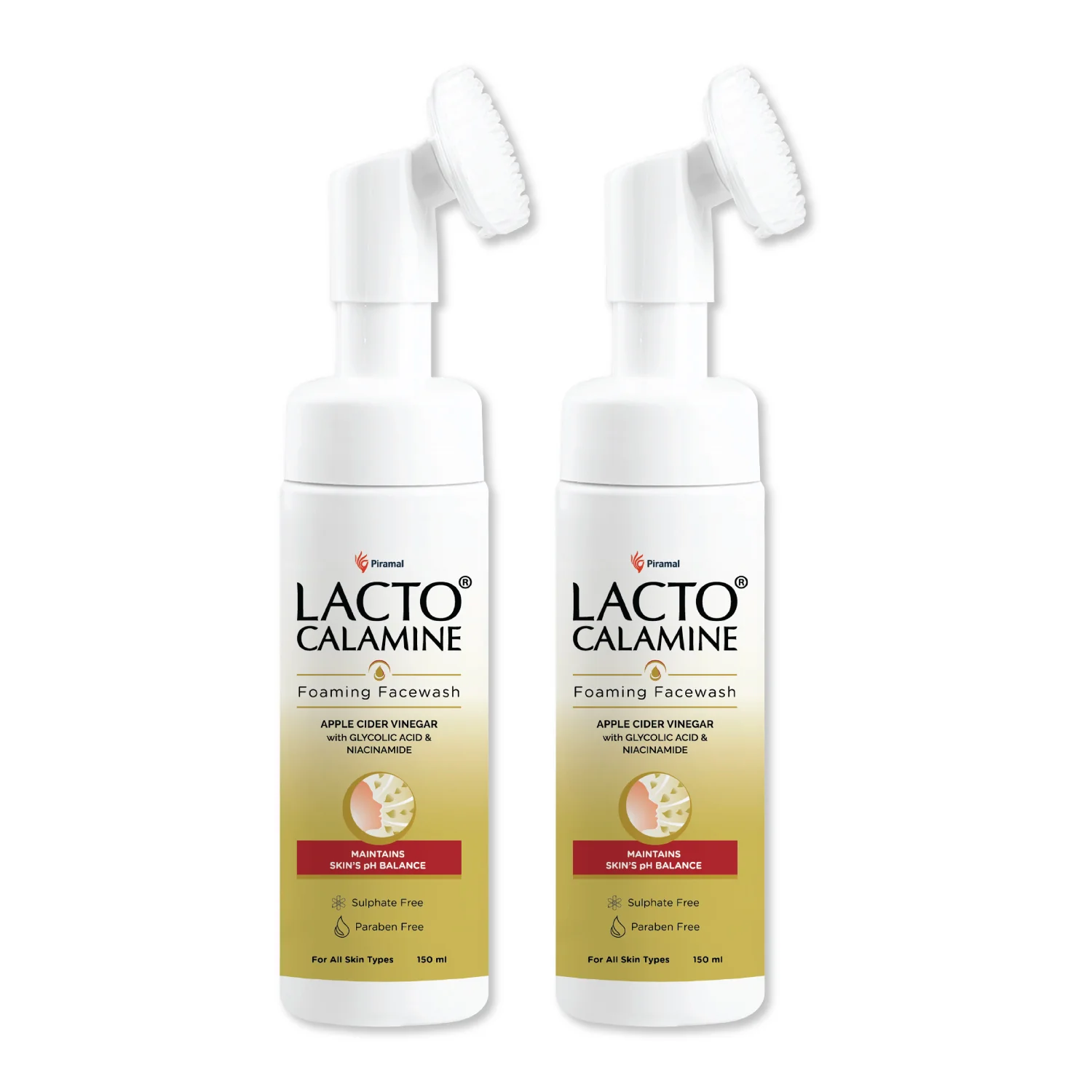 Lacto Calamine Apple Cider Vinegar Foaming Face wash|Maintains skin pH balance for healthy skin | Bright & glowing skin| With Built-in foaming Brush|150ml - Image 7