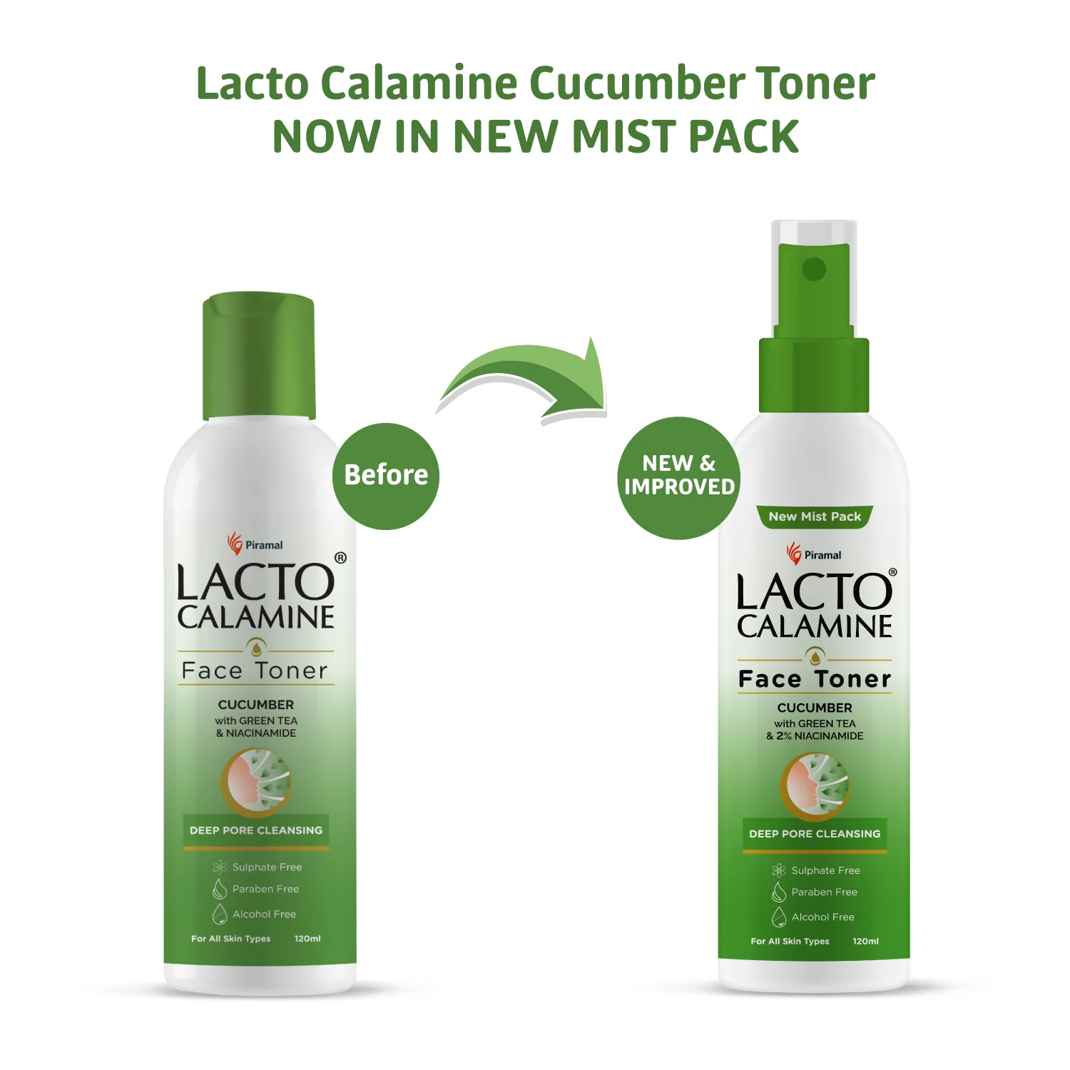 Lacto Calamine Face Toner With Cucumber | Deep Pore Cleansing | Open Pores Tightening with Green Tea & Niacinamide For Cool & Hydrated Skin | No Sulphate, No Alcohol, No Parabens | 120ml - Image 8