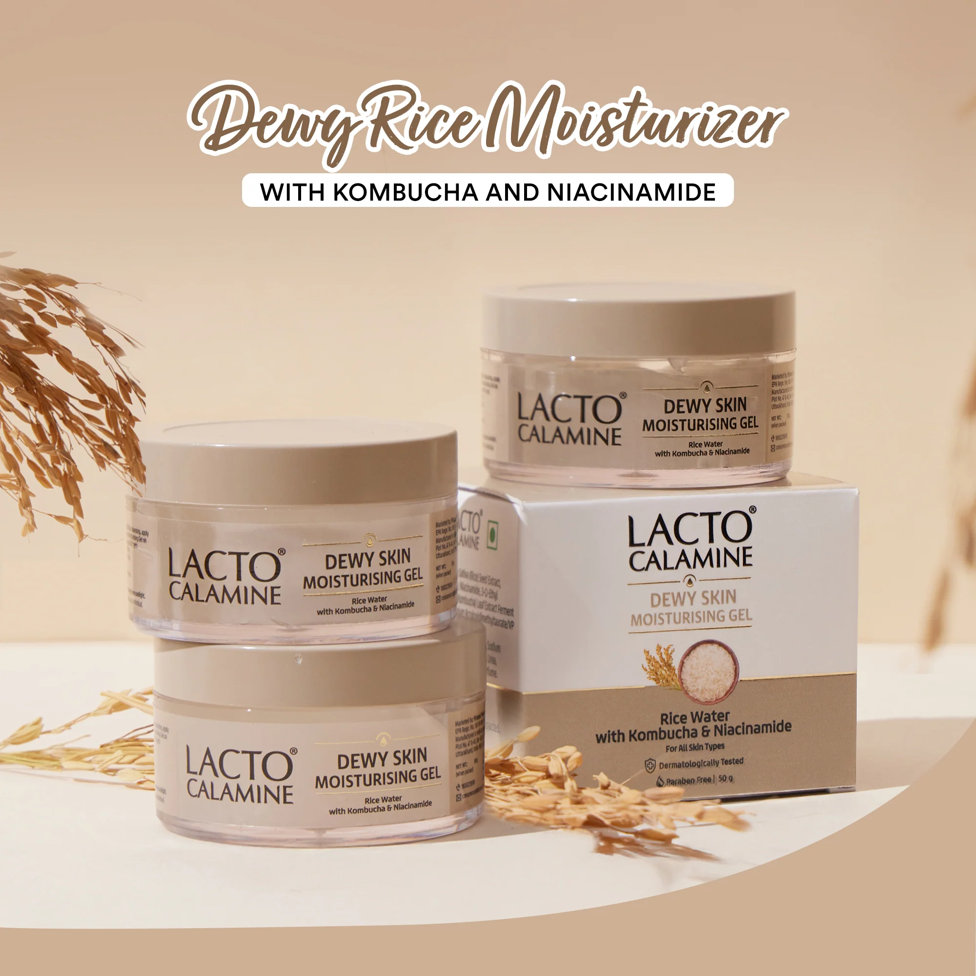 Lacto Calamine Dewy Rice Moisturizer with Rice, Kombucha & Niacinamide for Glass Like Skin - Image 3