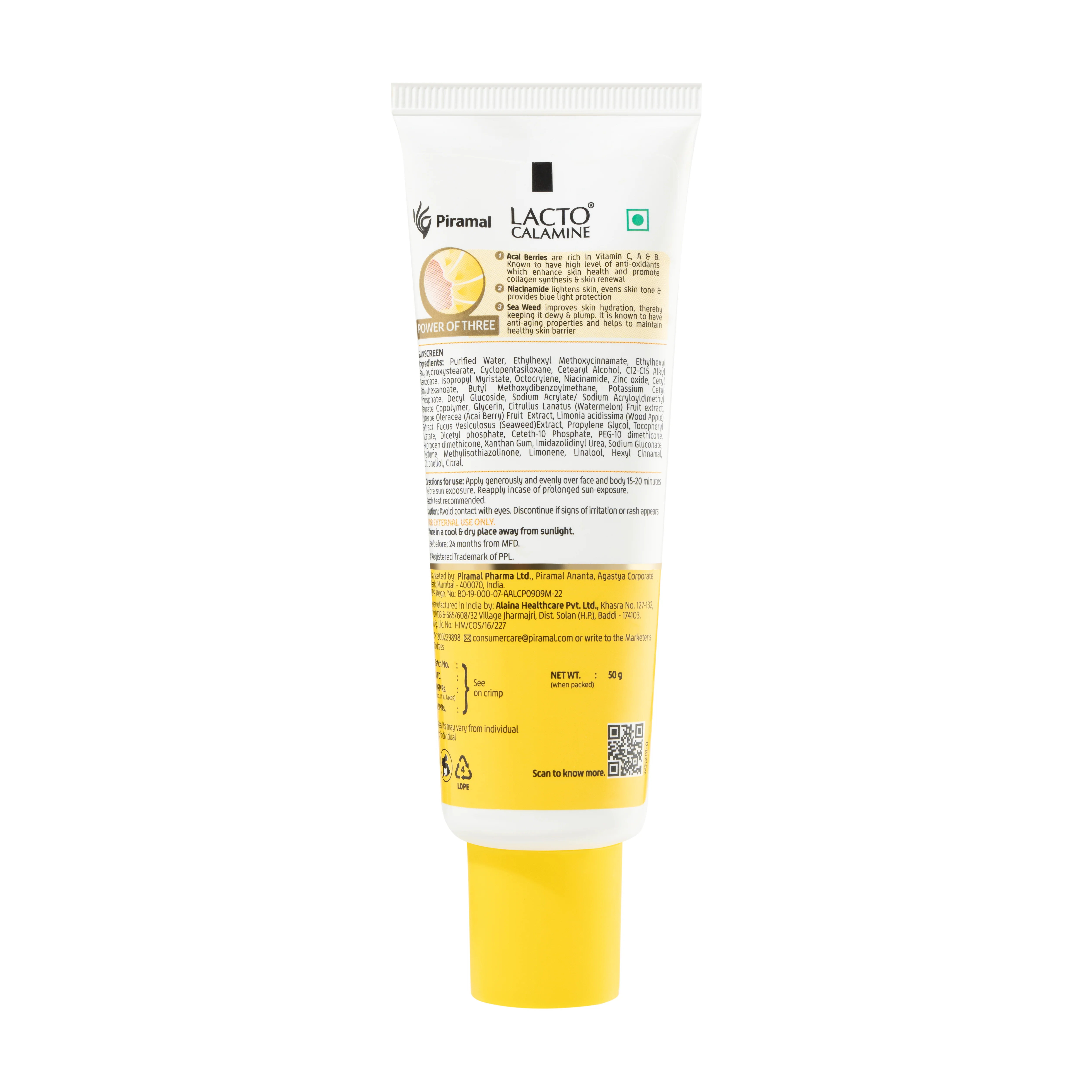 Lacto Calamine Dewy Sunscreen SPF 50 PA+++ | 50g | Water Resistant, No White Cast, UVA & UVB Protection | Sunscreen SPF50 + Primer | Acai Berries, Niacinamide & Watermelon | Dermatologically Tested - Image 11