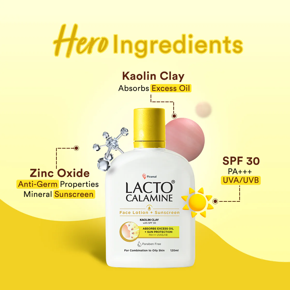 Lacto Calamine Face Lotion + Sunscreen | SPF 30 | UVA + UVB PA+++ | With Kaolin Clay & Zinc Oxide | Controls Excess Oil | Lightweight | For Oily Skin | For Women | - Image 3