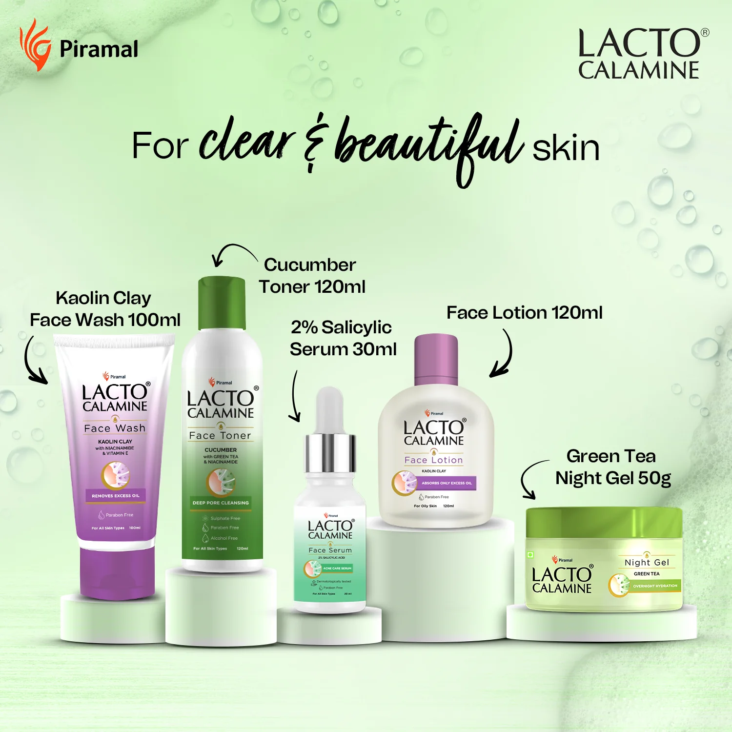Lacto Calamine Pimple Care Complete Kit-Combo of 5 for Women | acne-care for Oily Skin | Toner, Lotion, Serum and Night Gel - Image 2