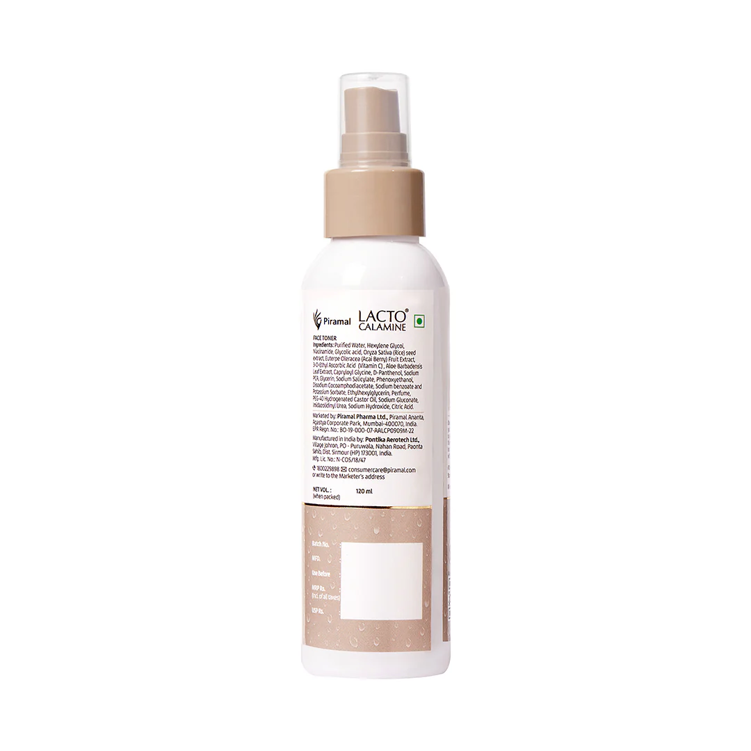 Lacto Calamine Rice Toner | 120ml | Rice Water Toner Korean Skincare for Glass Skin with Vitamin C, Glycolic Acid, Niacinamide | Face Toner for All Skin Types | Dermatologically Tested | Alcohol free - Image 10