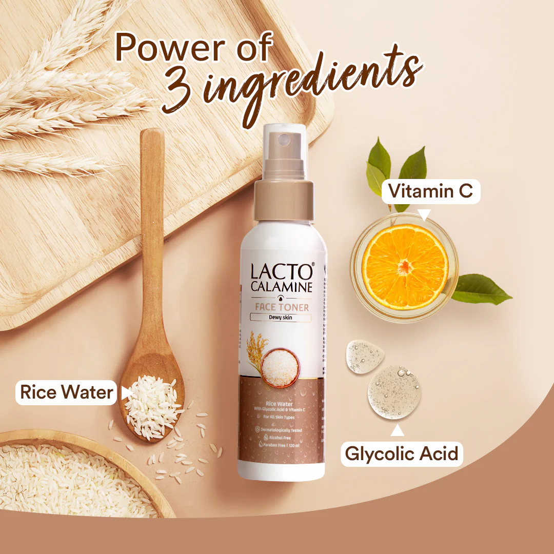 Lacto Calamine Rice Toner | 120ml | Rice Water Toner Korean Skincare for Glass Skin with Vitamin C, Glycolic Acid, Niacinamide | Face Toner for All Skin Types | Dermatologically Tested | Alcohol free - Image 7