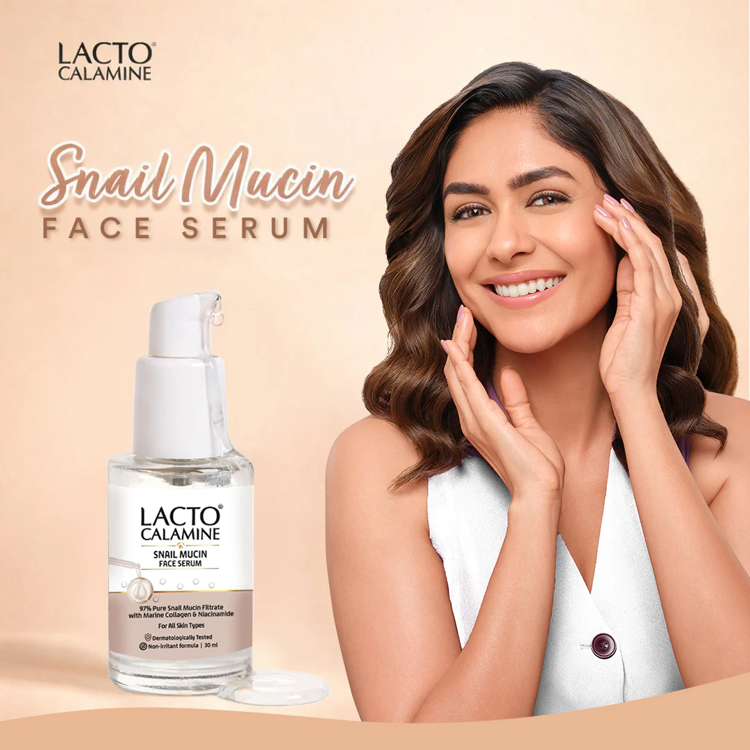 Lacto Calamine Snail Mucin Face Serum for Hydrating Skin | 30 ml | 97% Pure Snail Mucin Essence | Marine Collagen, Niacinamide Serum for Oily Skin | Dermatologically Tested | Korean Skincare - Image 2