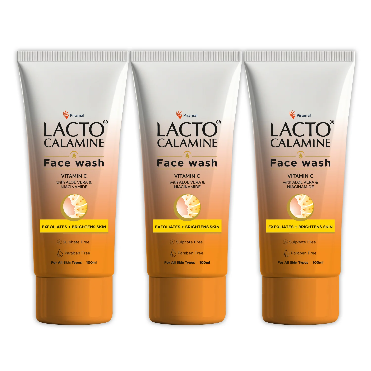Lacto Calamine Vitamin C face wash with Aloe Vera & Niacinamide for bright and glowing skin | Exfoliates skin, reduces pigmentation, No parabens, no sulphates – (100 ml ), Orange - Image 10