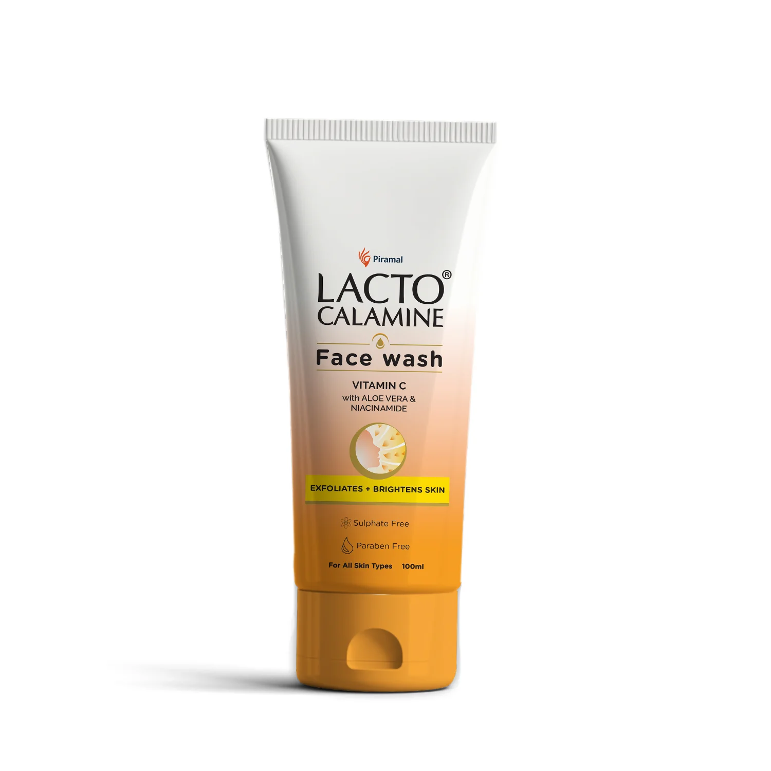 Lacto Calamine Vitamin C face wash with Aloe Vera & Niacinamide for bright and glowing skin | Exfoliates skin, reduces pigmentation, No parabens, no sulphates – (100 ml ), Orange - Image 8