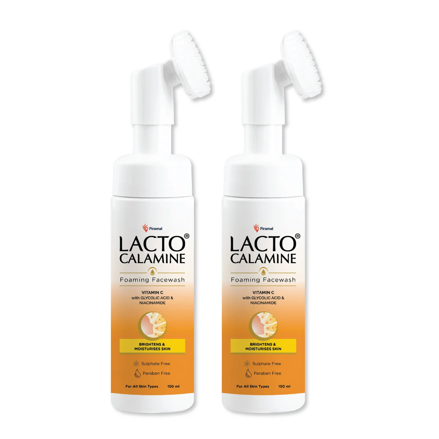 Lacto Calamine Vitamin C Foaming Face wash| Brightens skin & control blackheads & whiteheads| With Built-in foaming Brush | Sulphate free face wash | Paraben Free| 150 ml - Image 7