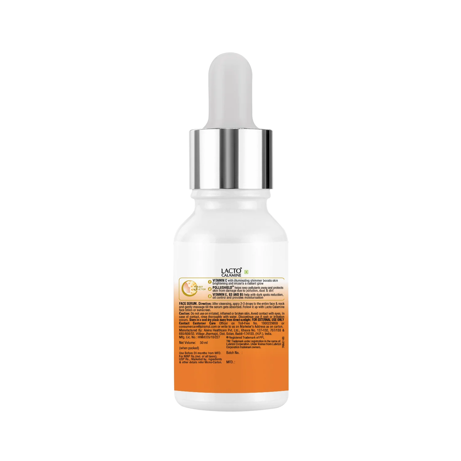 Lacto Calamine Vitamin C Face Serum For Glowing Skin With Niacinamide | Helps In Dark Spots Reduction & Provides Moisturization | Pollushield, Vitamin E, B3 & B5 | 30ml - Image 11