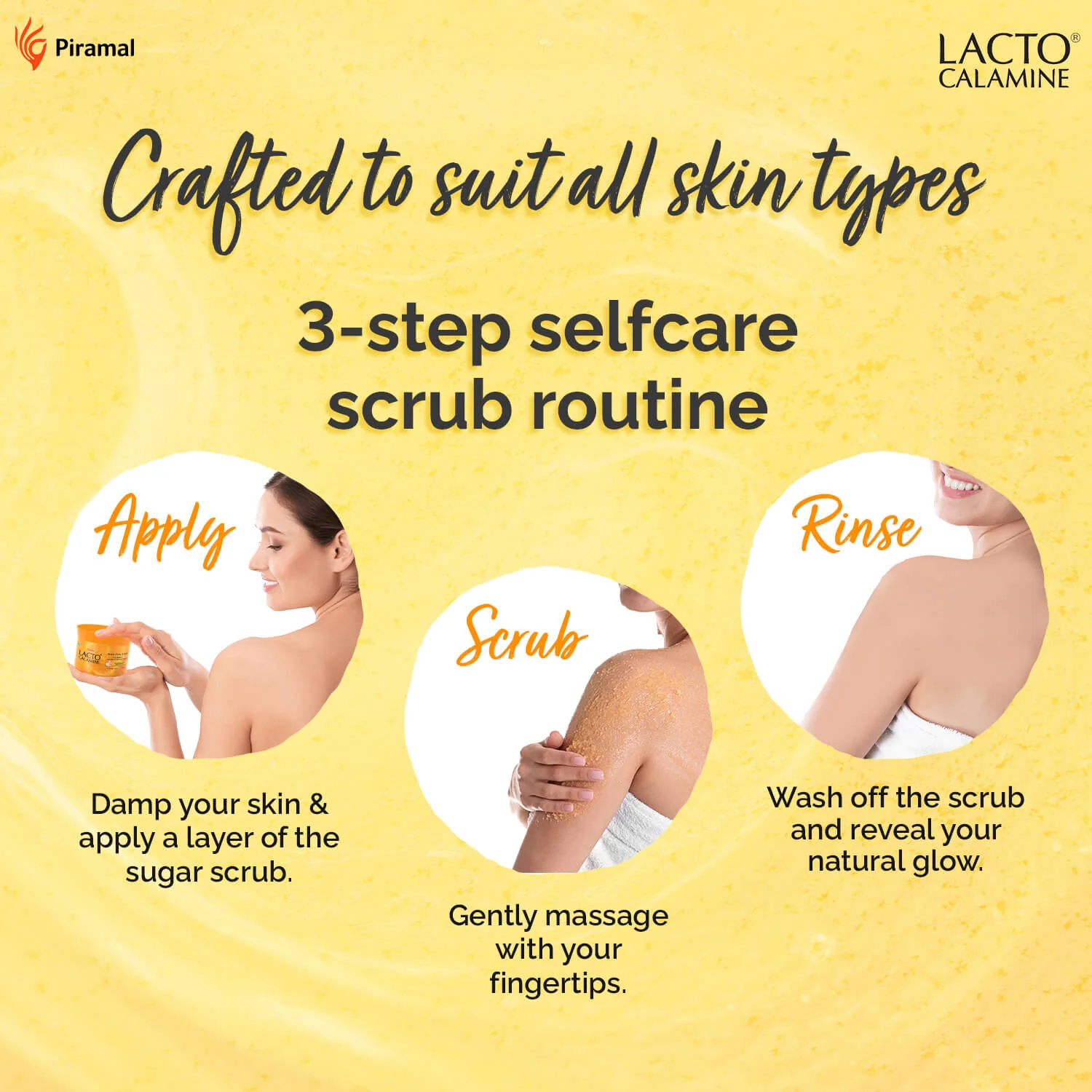 Lacto Calamine Vitamin C Sugar Body Scrub | 200 g | Gentle Body Exfoliator | Body Scrub for Healthy & Glowing Clear Skin | Vitamin C, Sugar & Grape Seed Extract Removes Tan & Dead Skin Cells - Image 4