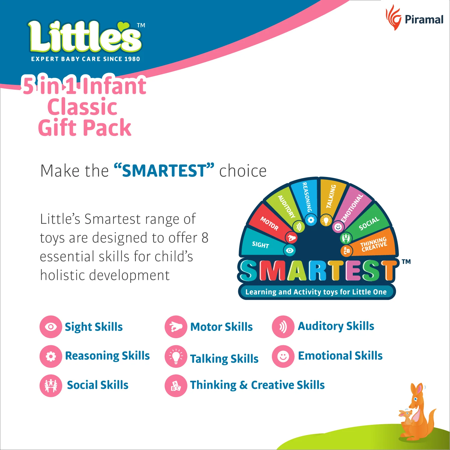 Little's 5 in 1 Infant Classic Gift Pack | Activity & Learning Toys for Babies | Multicolour | Infant & Preschool Toys | Develops fine motor skills & reasoning skills | 5 months and above - Image 5