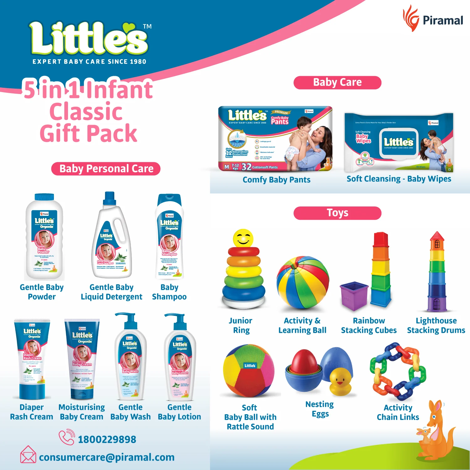 Little's 5 in 1 Infant Classic Gift Pack | Activity & Learning Toys for Babies | Multicolour | Infant & Preschool Toys | Develops fine motor skills & reasoning skills | 5 months and above - Image 6