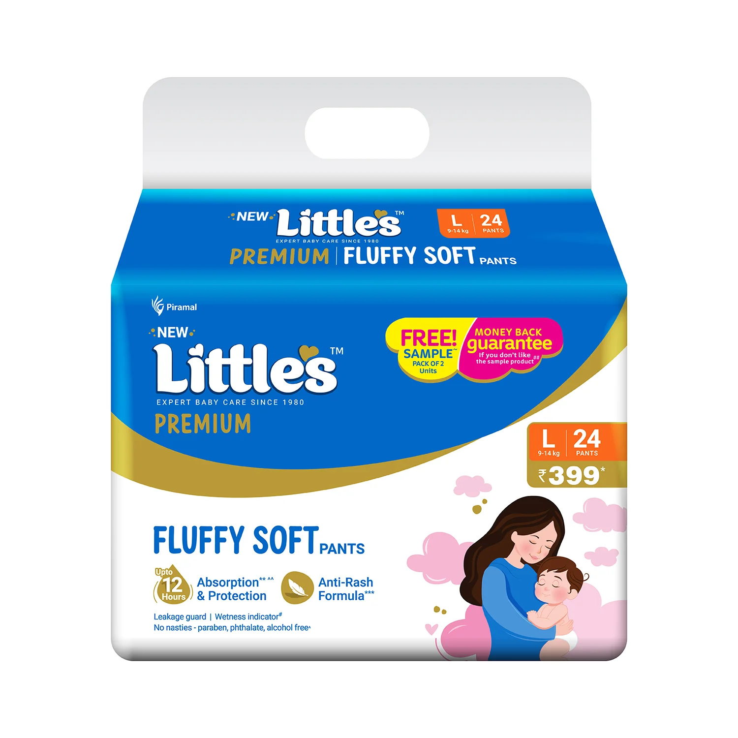 Little's Baby Diaper Pants Style | Pack of 1 | Fluffy Soft Baby Diapers | Fluffy Soft Belt | 12 Hours Absorption | Anti-Rash Formula | ADL Technology | Wetness Indicator | Leakage Guard | No Nasties - Image 10