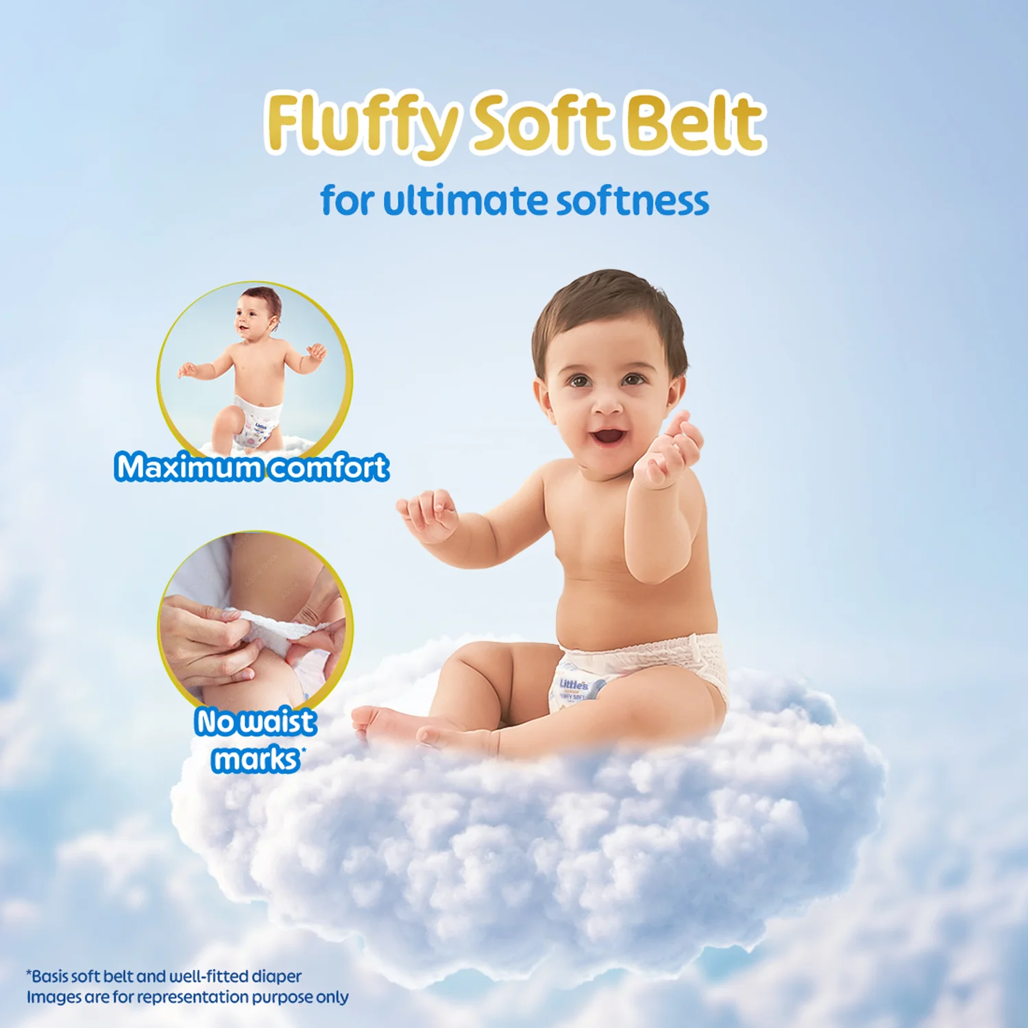 Little's Baby Diaper Pants Style | Pack of 1 | Fluffy Soft Baby Diapers | Fluffy Soft Belt | 12 Hours Absorption | Anti-Rash Formula | ADL Technology | Wetness Indicator | Leakage Guard | No Nasties - Image 6