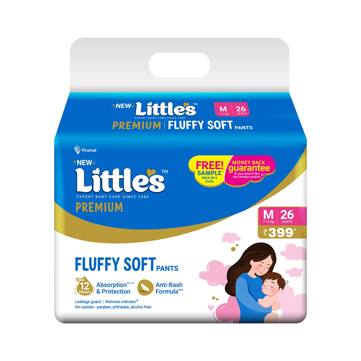 Little's Baby Diaper Pants Style | Pack of 1 | Fluffy Soft Baby Diapers | Fluffy Soft Belt | 12 Hours Absorption | Anti-Rash Formula | ADL Technology | Wetness Indicator | Leakage Guard | No Nasties - Image 9