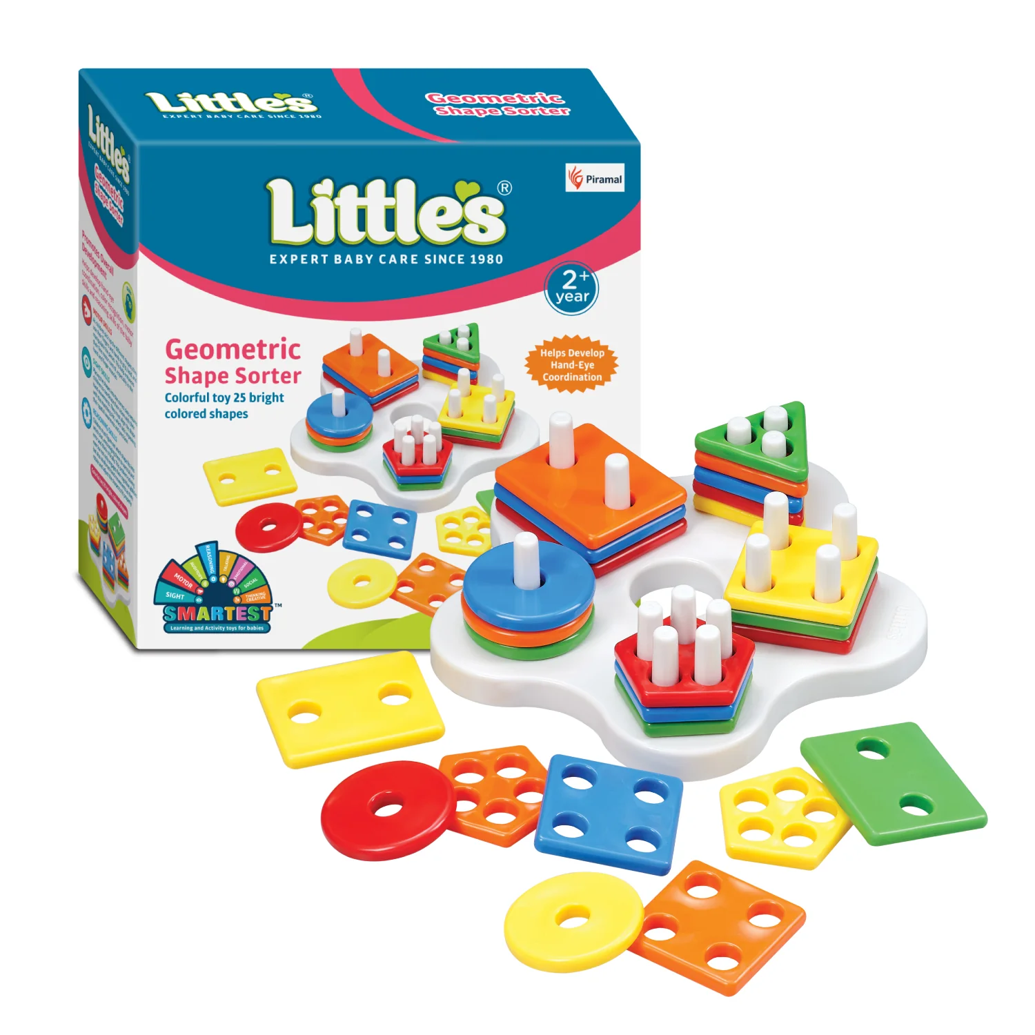 Little's Geometric Shape Sorter | Kids Toys for 2 - 5 years | Enhances Sensory Development