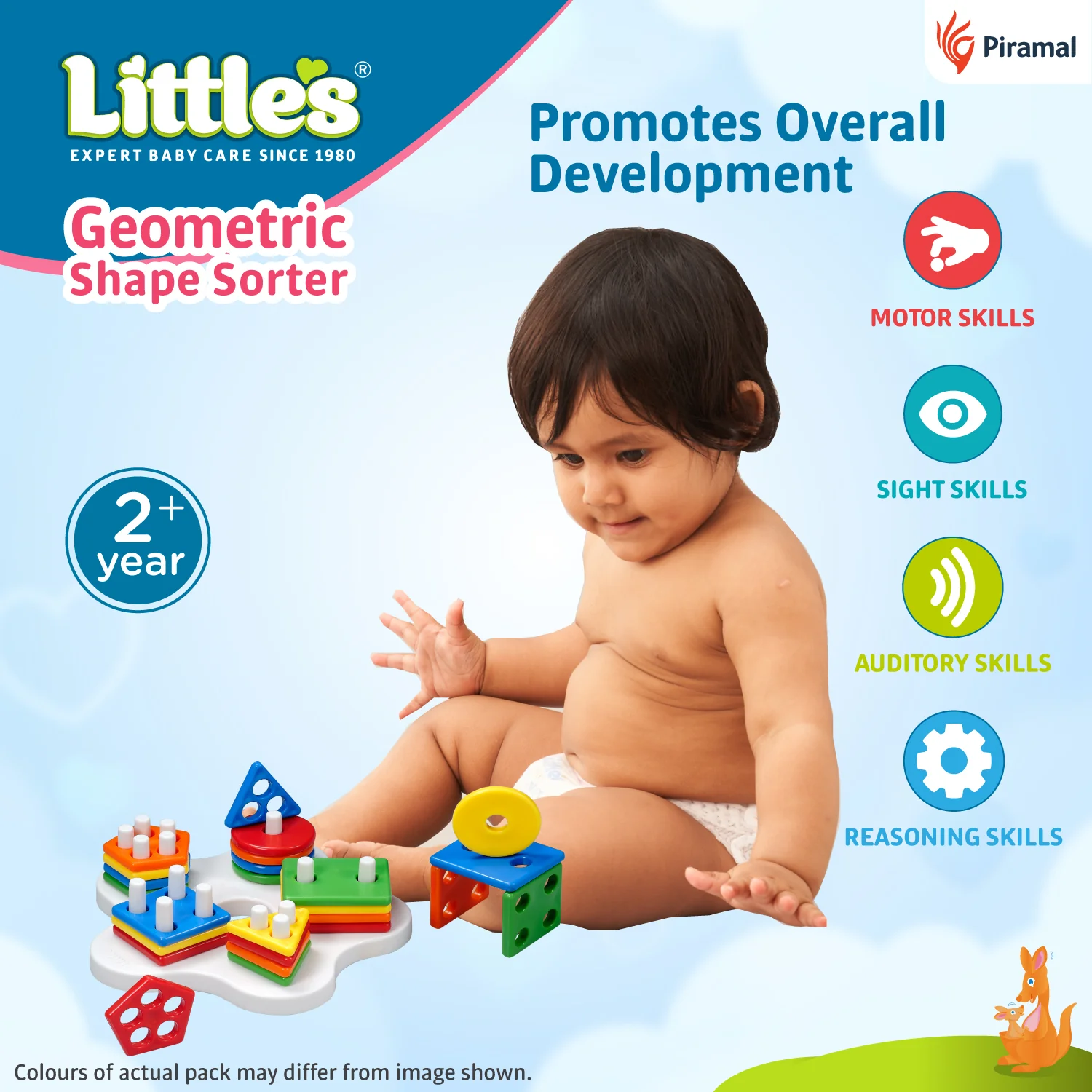 Little's Geometric Shape Sorter | Kids Toys for 2 - 5 years | Enhances Sensory Development - Image 3