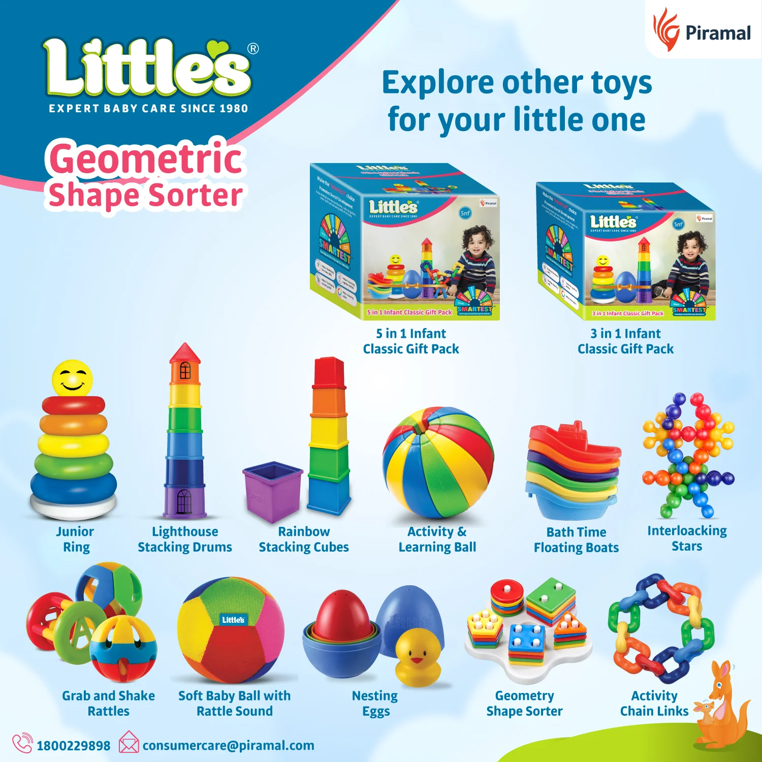 Little's Geometric Shape Sorter | Kids Toys for 2 - 5 years | Enhances Sensory Development - Image 5