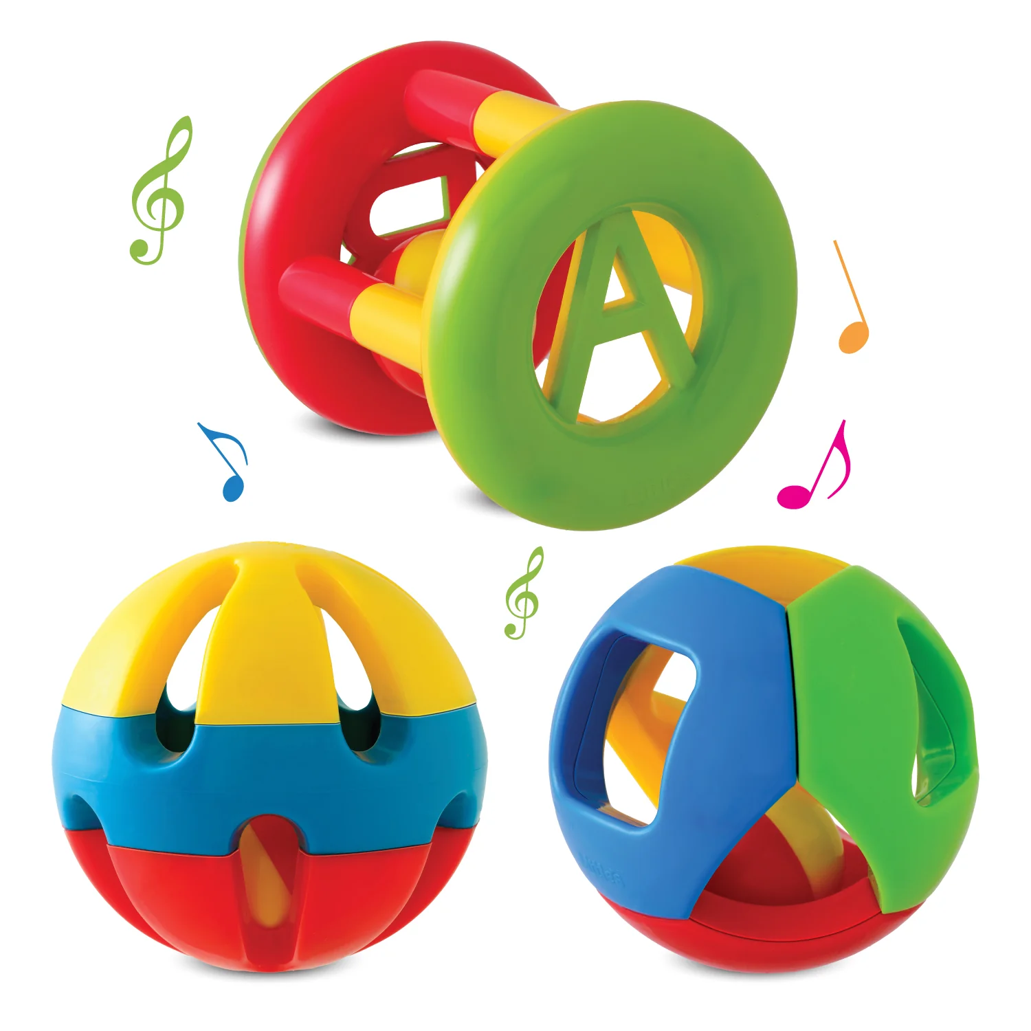 Little's Grab & Shake Rattles I Educational & Developmental Toys for Babies I Infant & Preschool Toys I 3 pieces, Multi-color - Image 3