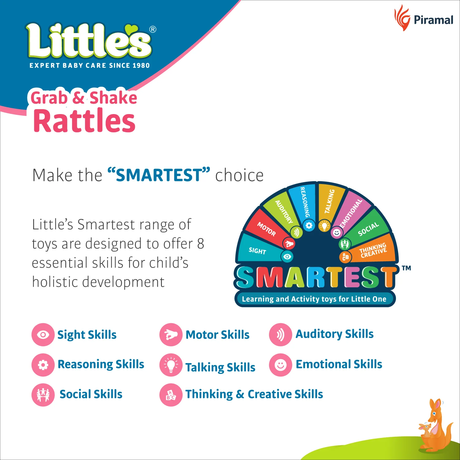 Little's Grab & Shake Rattles I Educational & Developmental Toys for Babies I Infant & Preschool Toys I 3 pieces, Multi-color - Image 6
