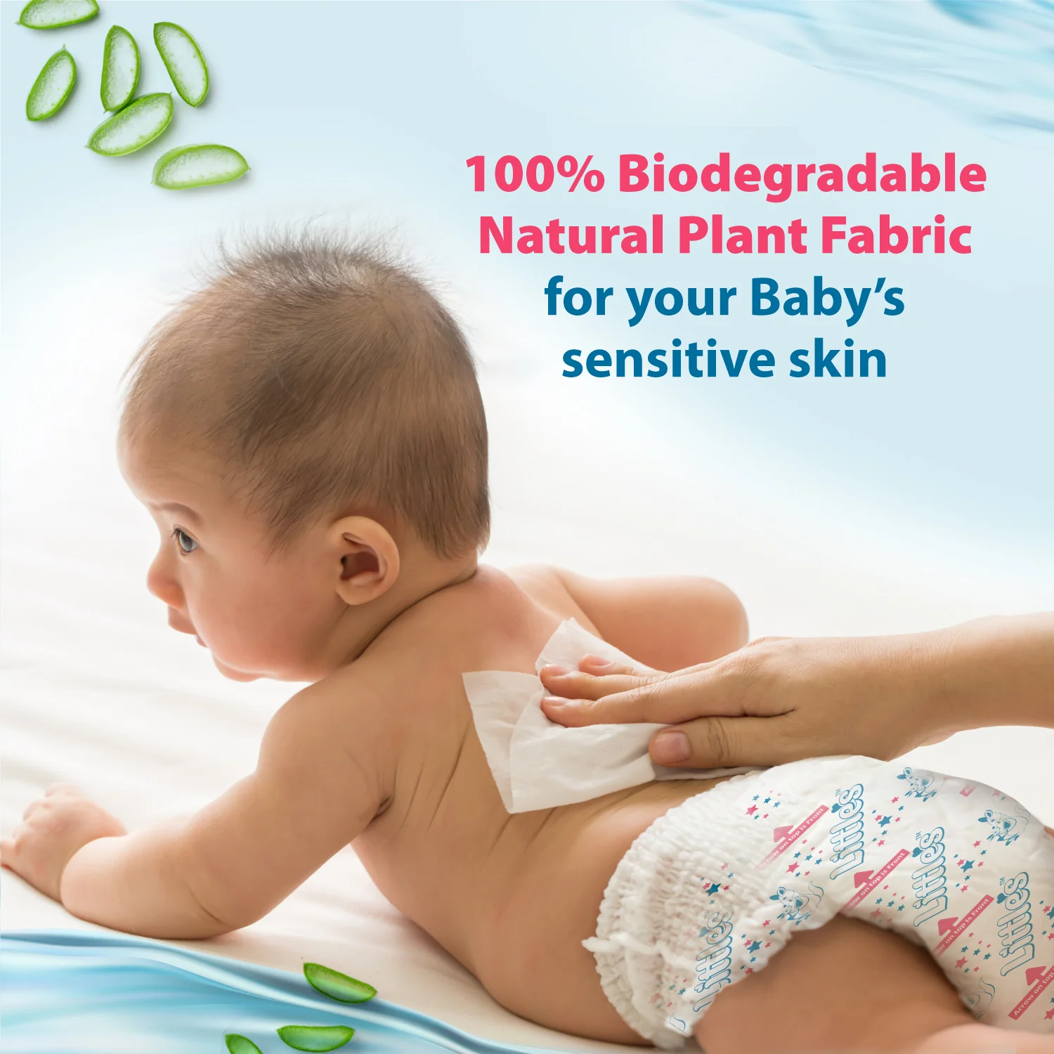 Little's Organix 99% Pure Water (Unscented) Baby Wipes, Natural Plant Fabric – Extra Thick Wipes, 100% Biodegradable, and Enriched with the goodness of Aloe Vera, Jojoba Oil and Vitamin E, 72 Wipes - Image 5
