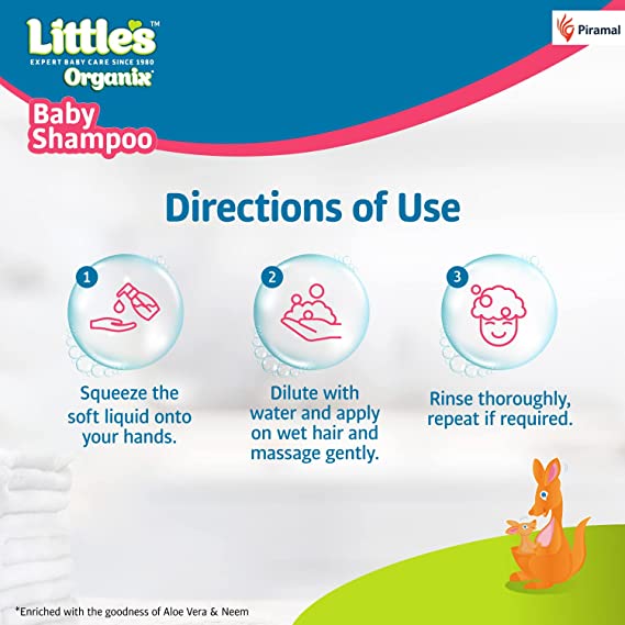 Little's Organix Baby Shampoo | Mild & Gentle I Dermatologically Tested | Enriched wIth Organic Ingredients I Free from Paraben & Phthalates- 400g - Image 3