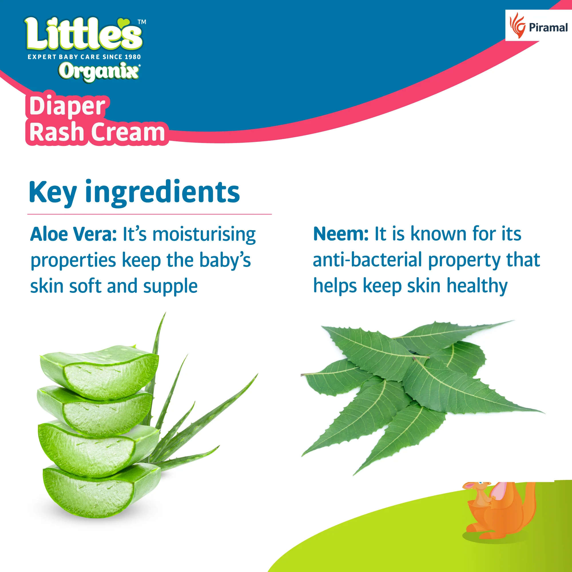 Little's Organix Diaper Rash Cream, with Organic Ingredients (Aloe Vera and Neem extract), Dermatologically Tested, White 50g - Image 4